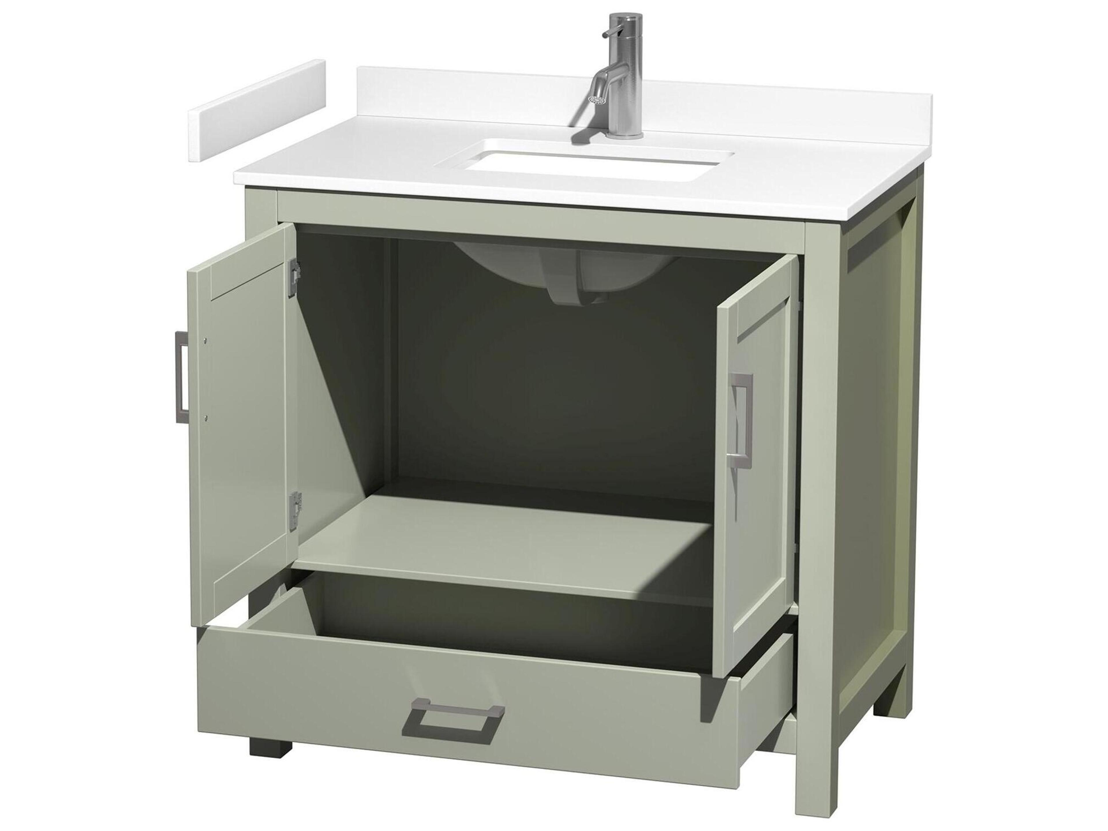 Wyndham Collection Sheffield 36" Light Green Vanity