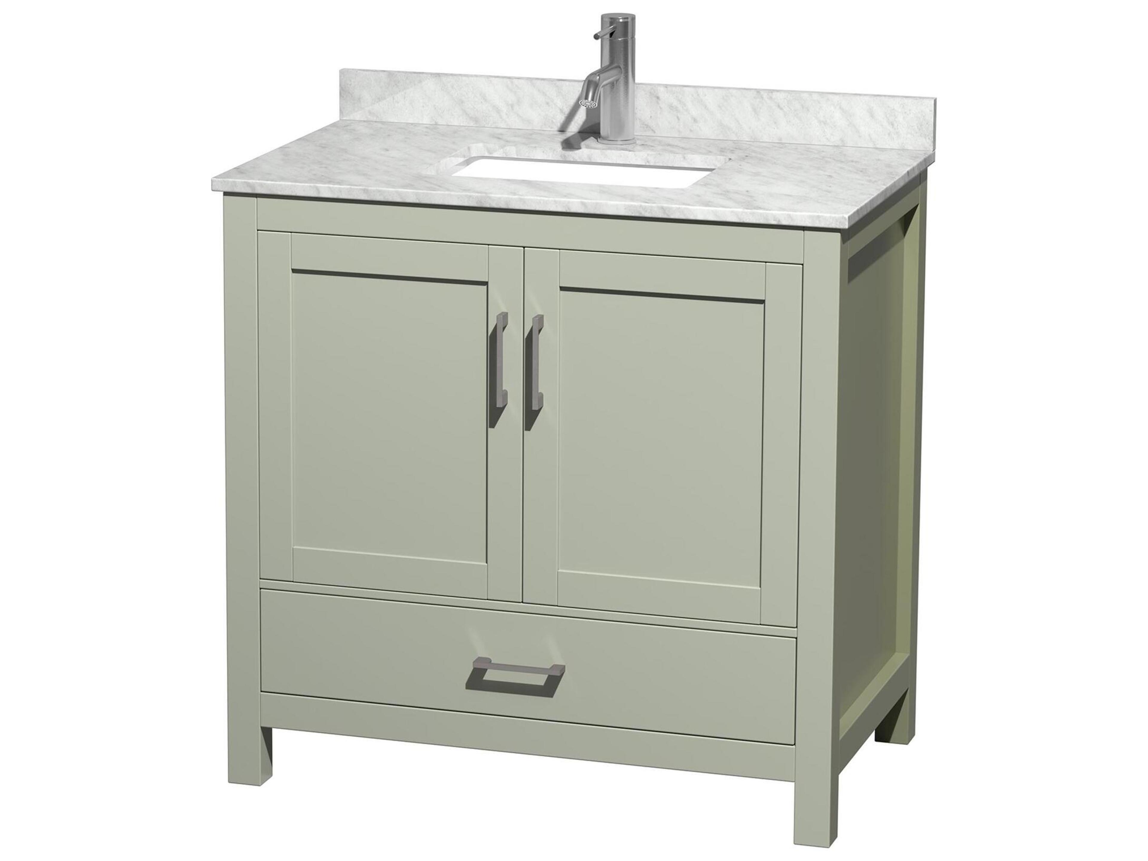 Wyndham Collection Sheffield 36" Light Green Vanity