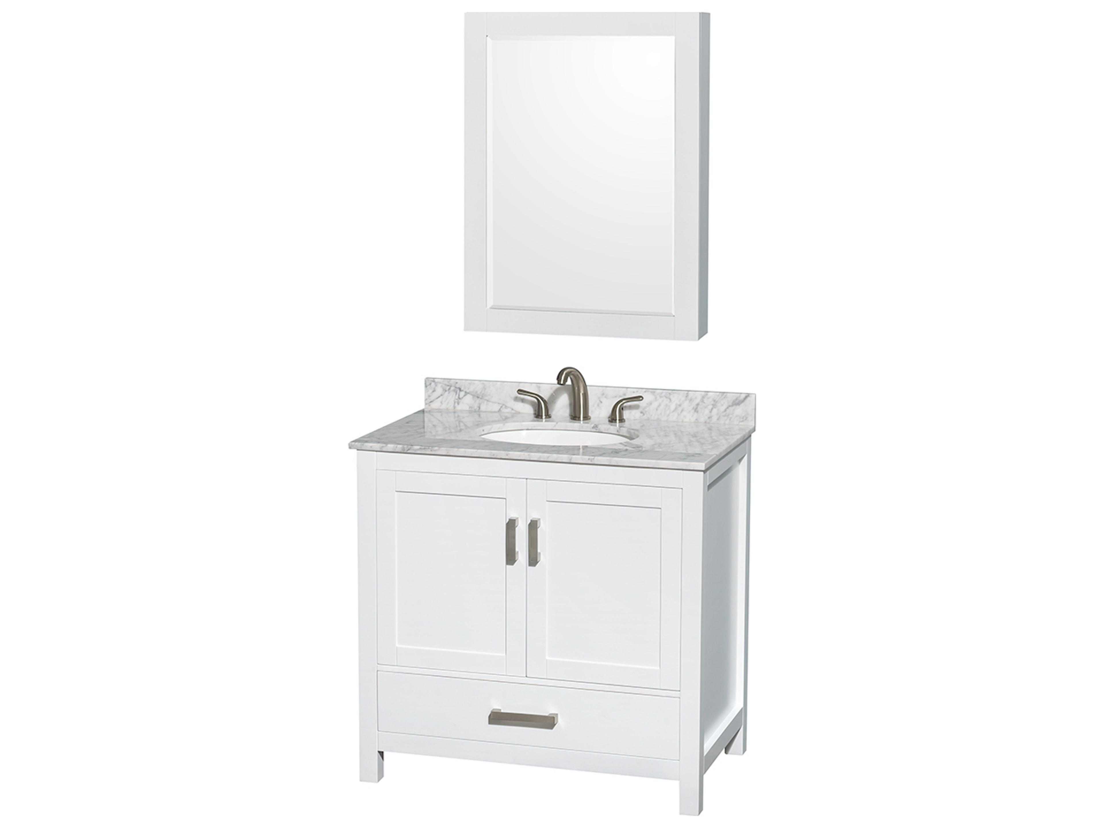 Wyndham Collection Sheffield 36" White Vanity
