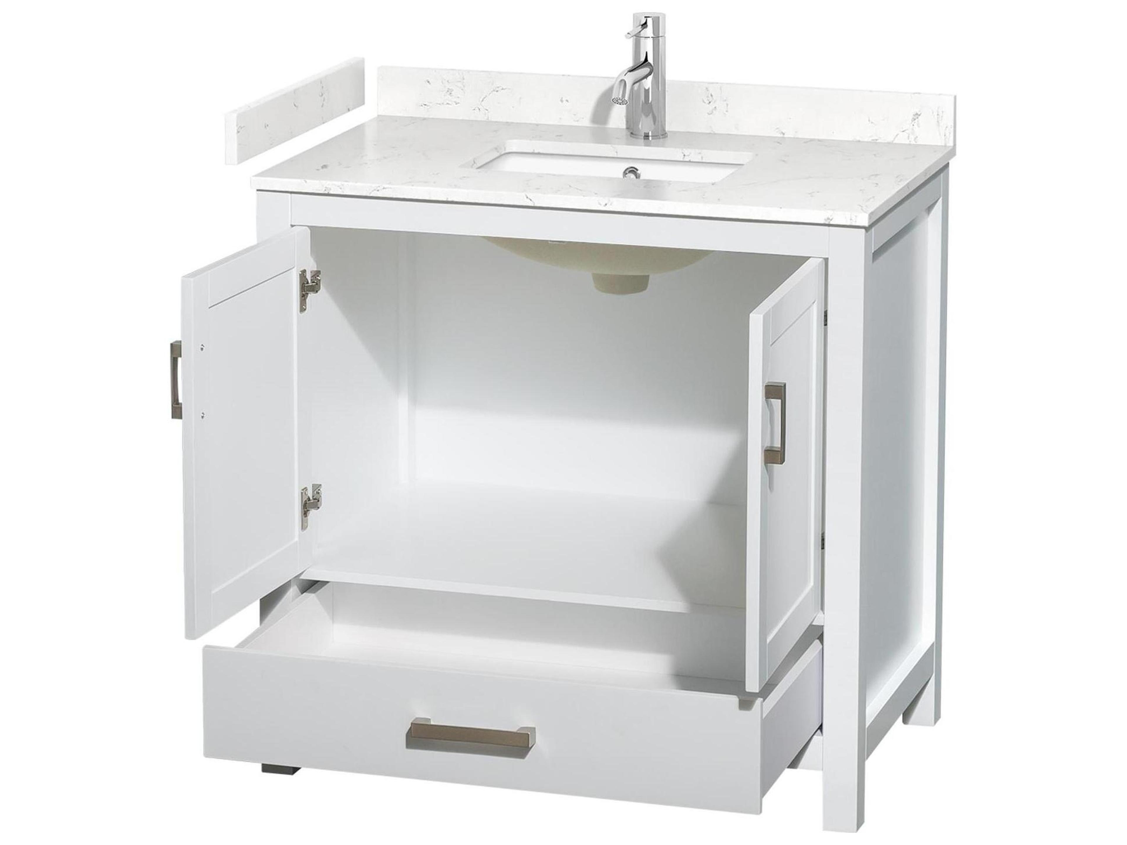 Wyndham Collection Sheffield 36" White Vanity