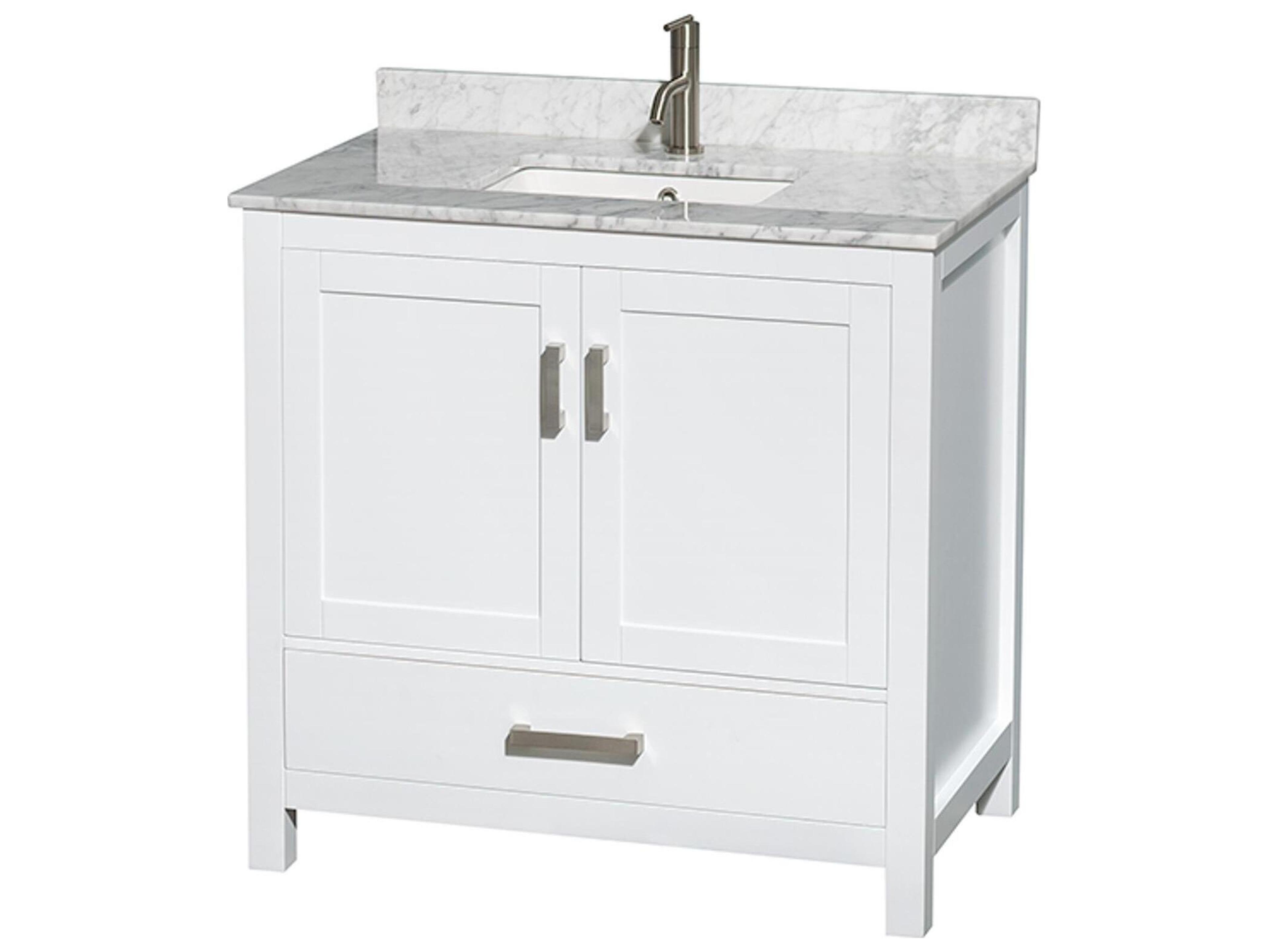 Wyndham Collection Sheffield 36" White Vanity