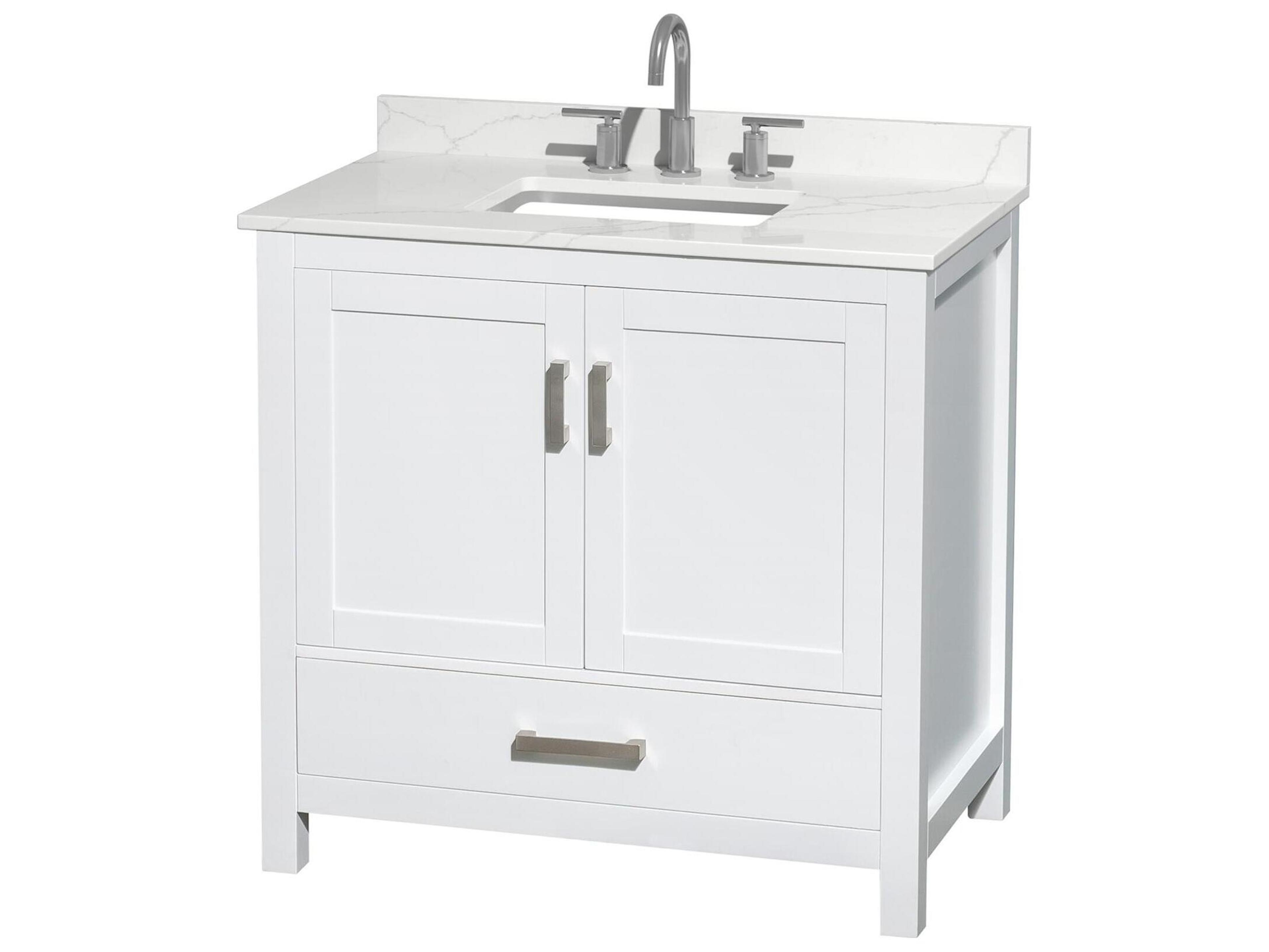 Wyndham Collection Sheffield 36" White Vanity