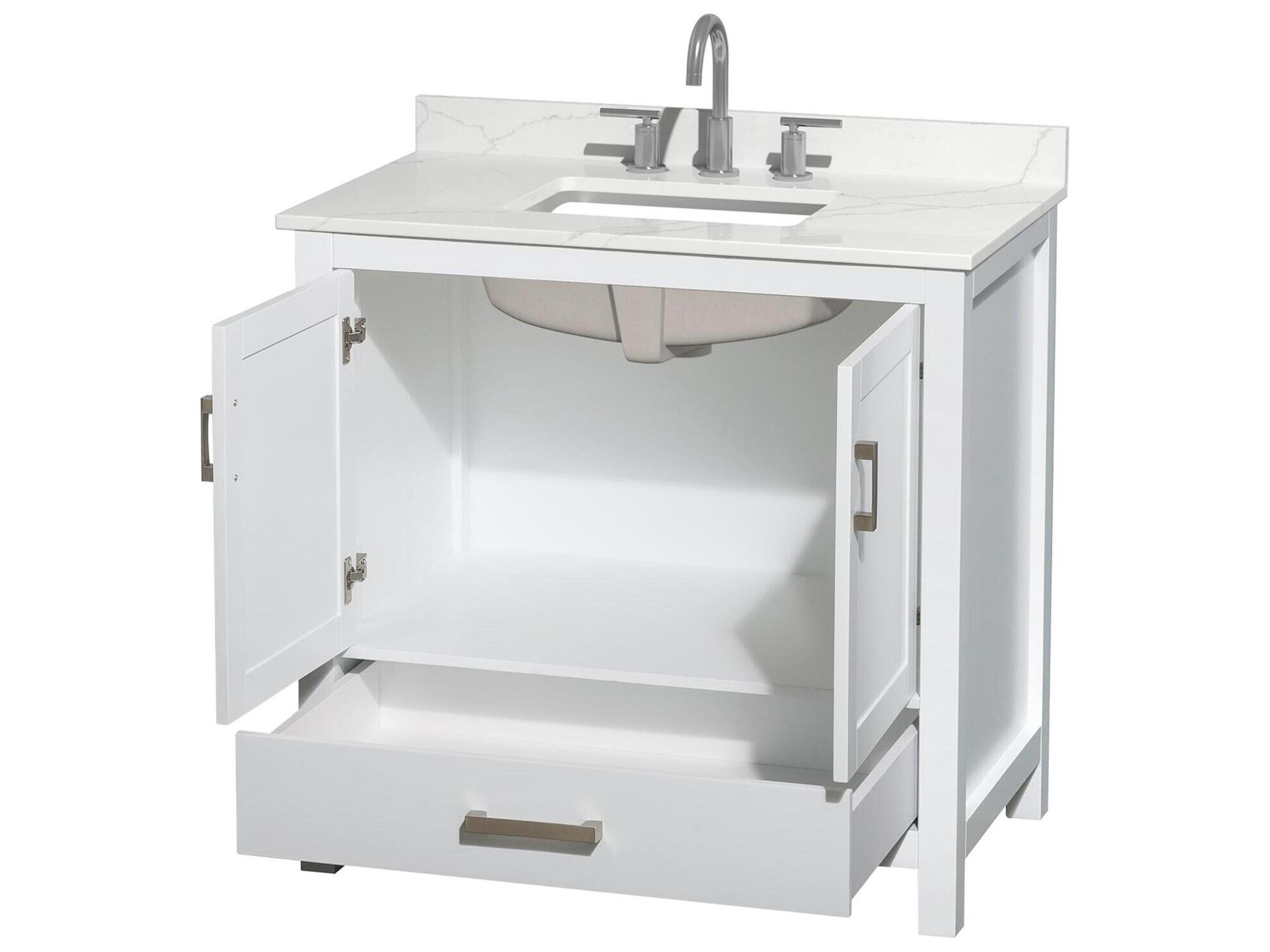 Wyndham Collection Sheffield 36" White Vanity