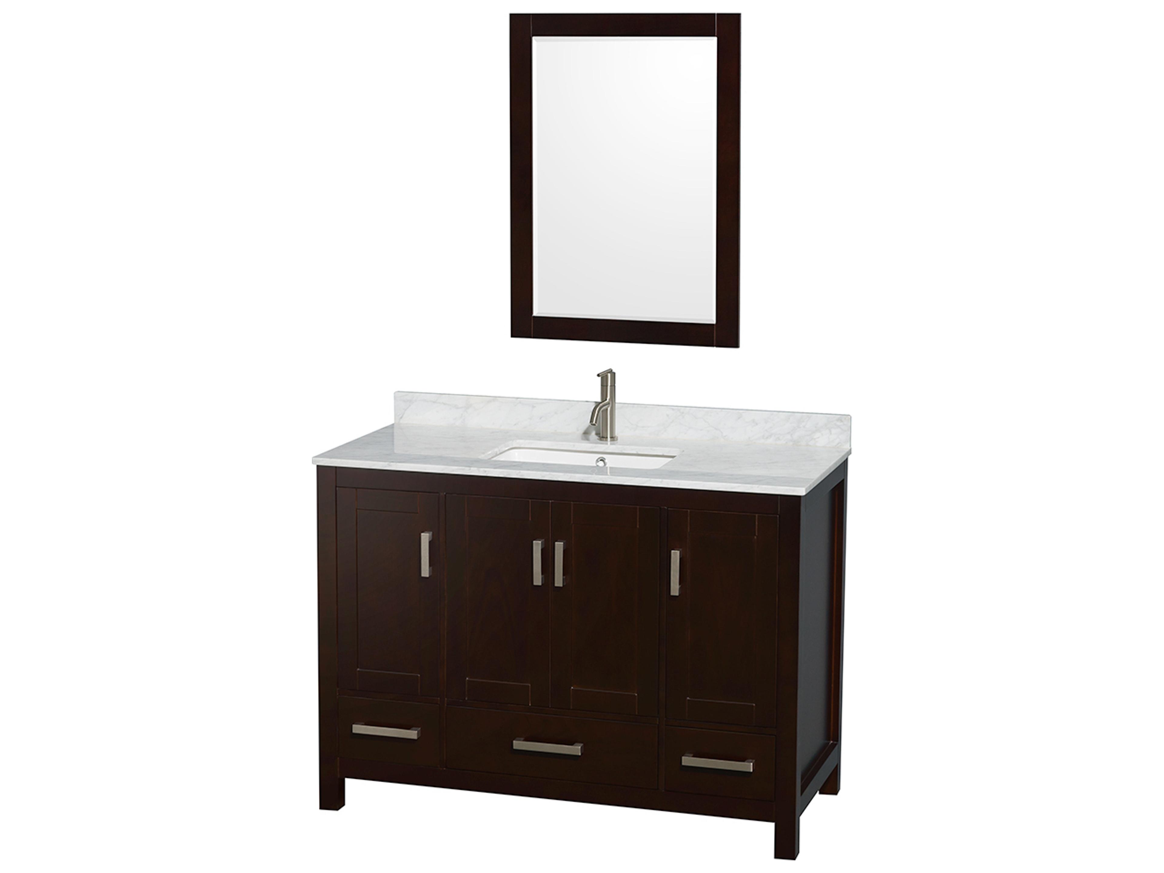 Wyndham Collection Sheffield 48" Espresso Vanity with 24" Mirror
