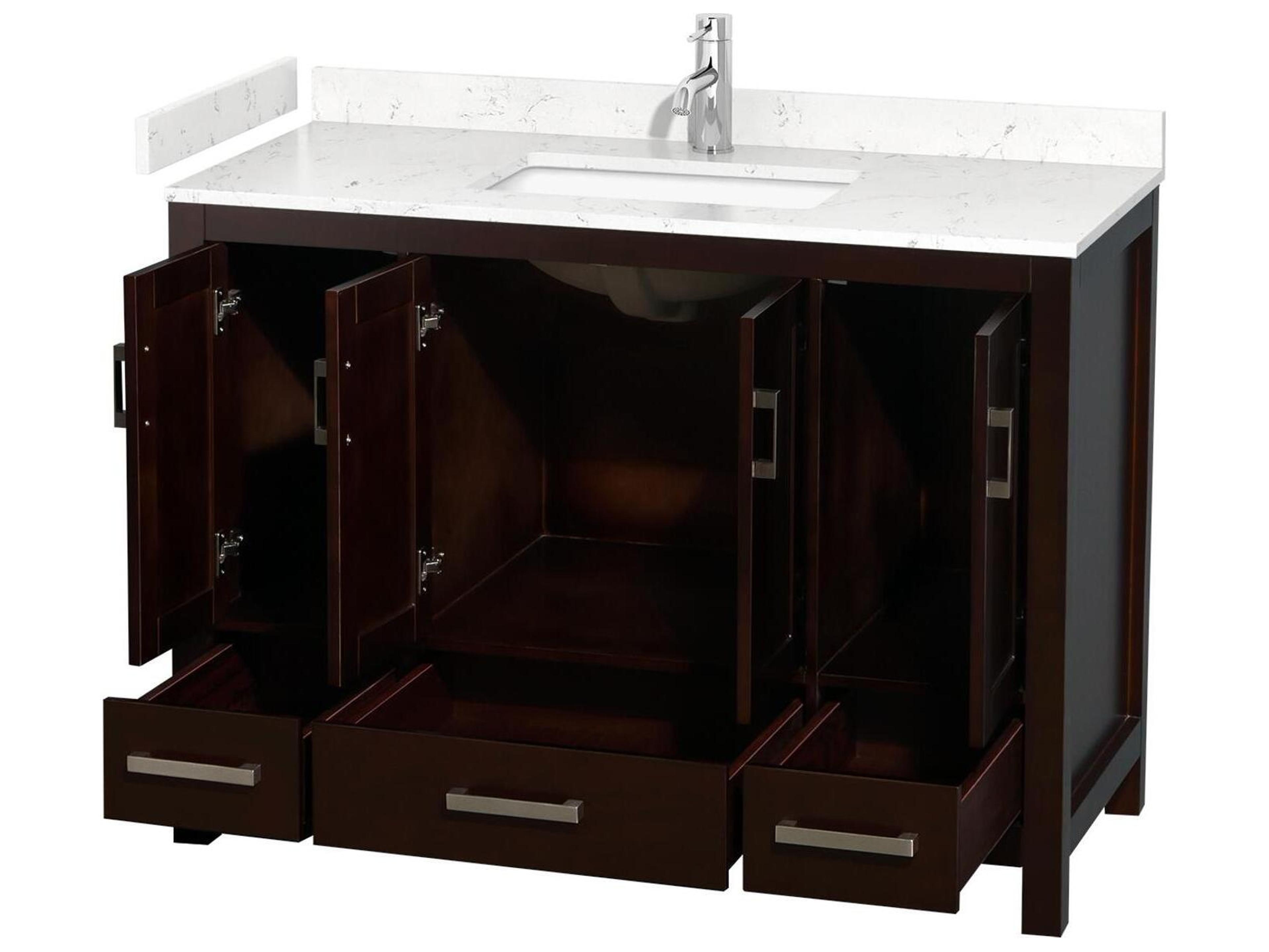 Wyndham Collection Sheffield 48" Espresso Vanity
