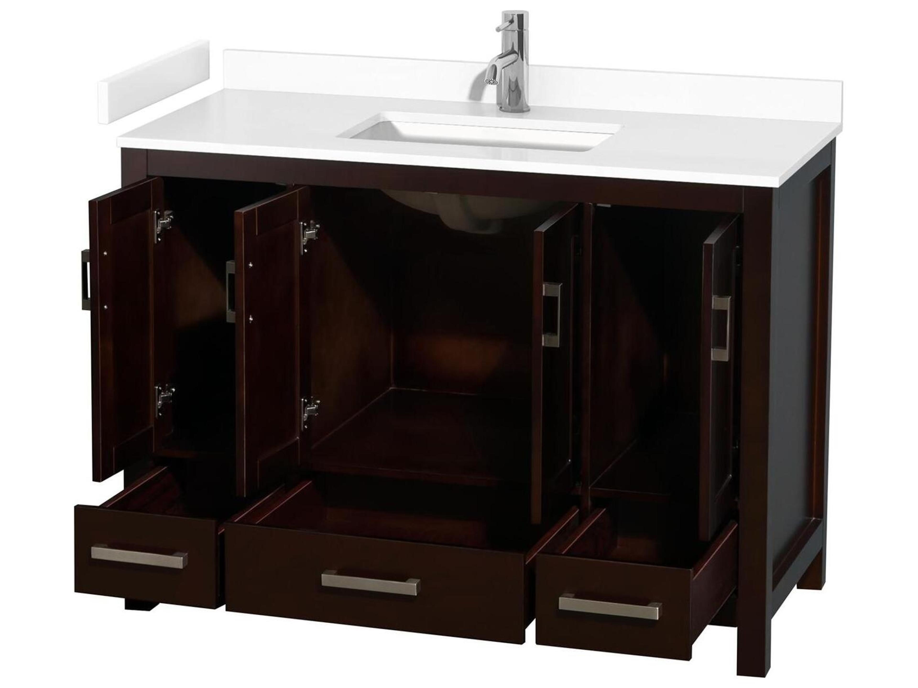 Wyndham Collection Sheffield 48" Espresso Vanity