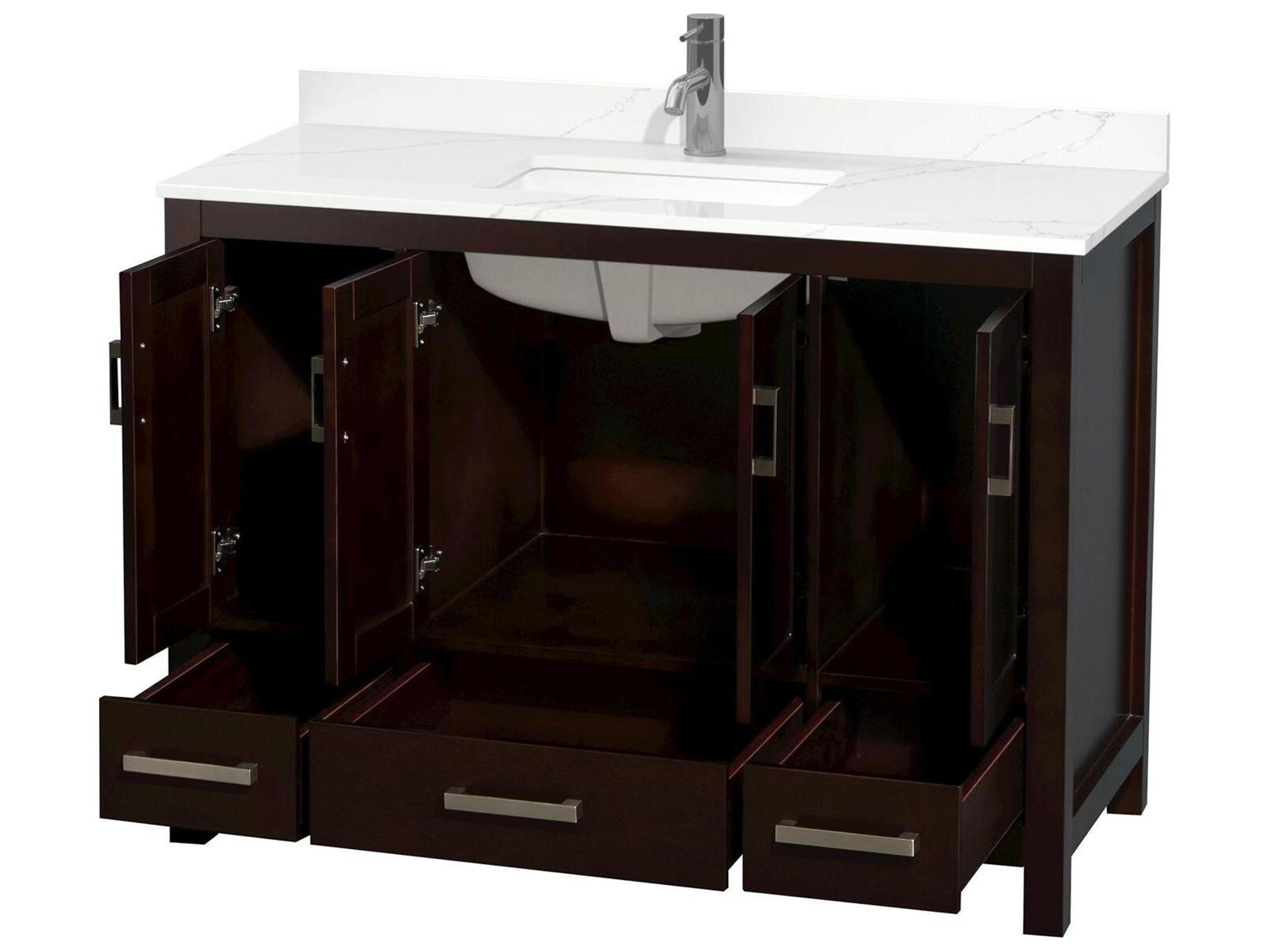 Wyndham Collection Sheffield 48" Espresso Vanity