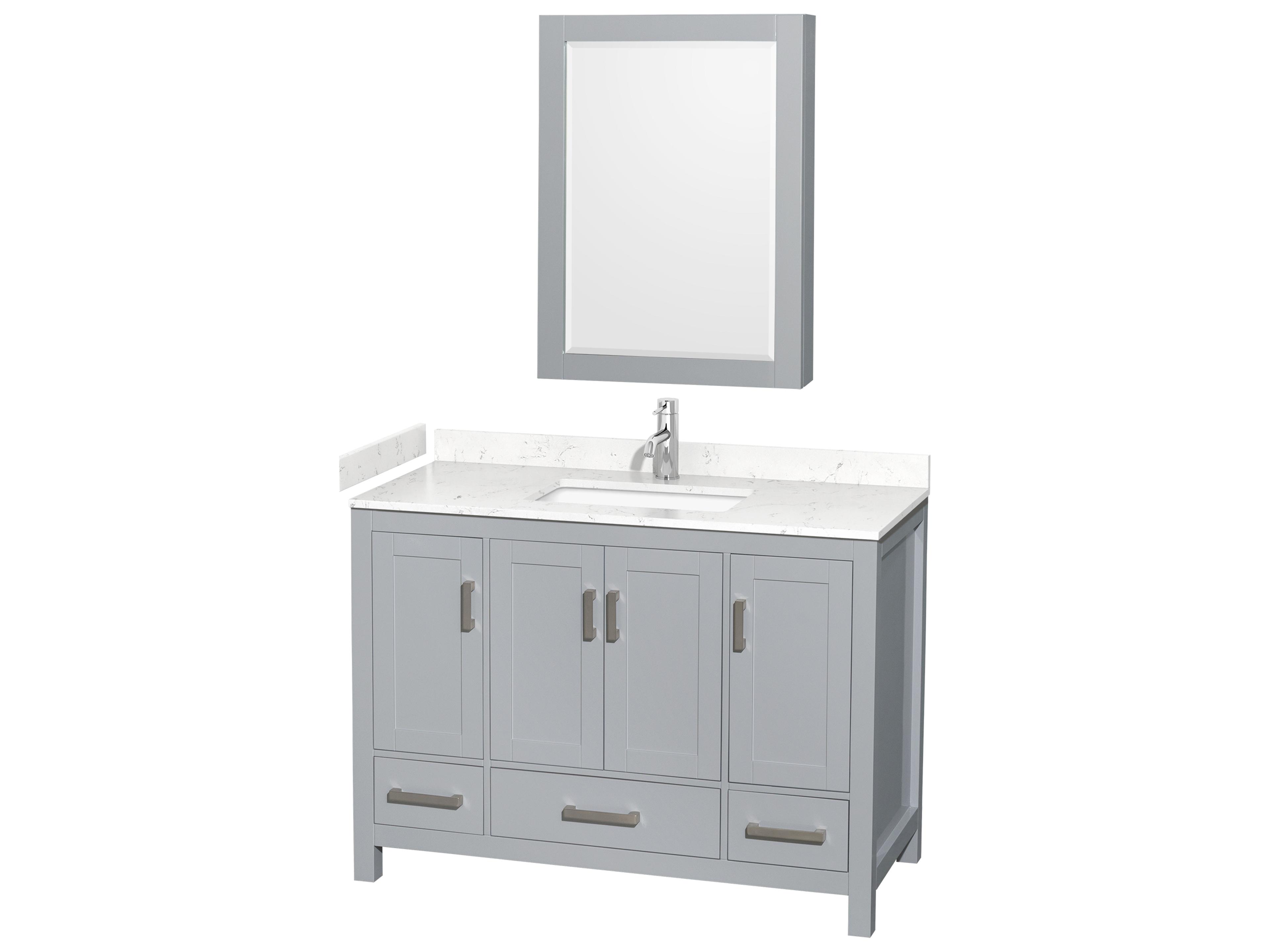 Sheffield 48" Gray Vanity with Medicine Cabinet