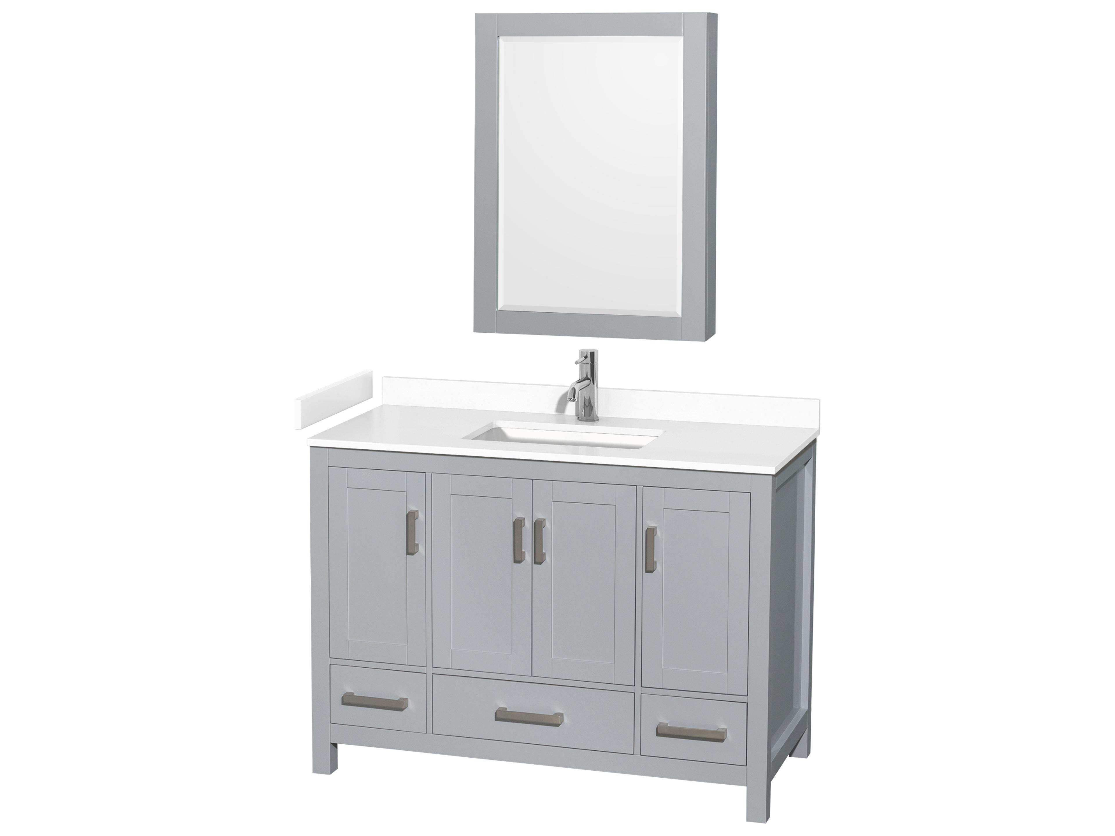 Wyndham Collection Sheffield 48" Gray Vanity with Medicine Cabinet