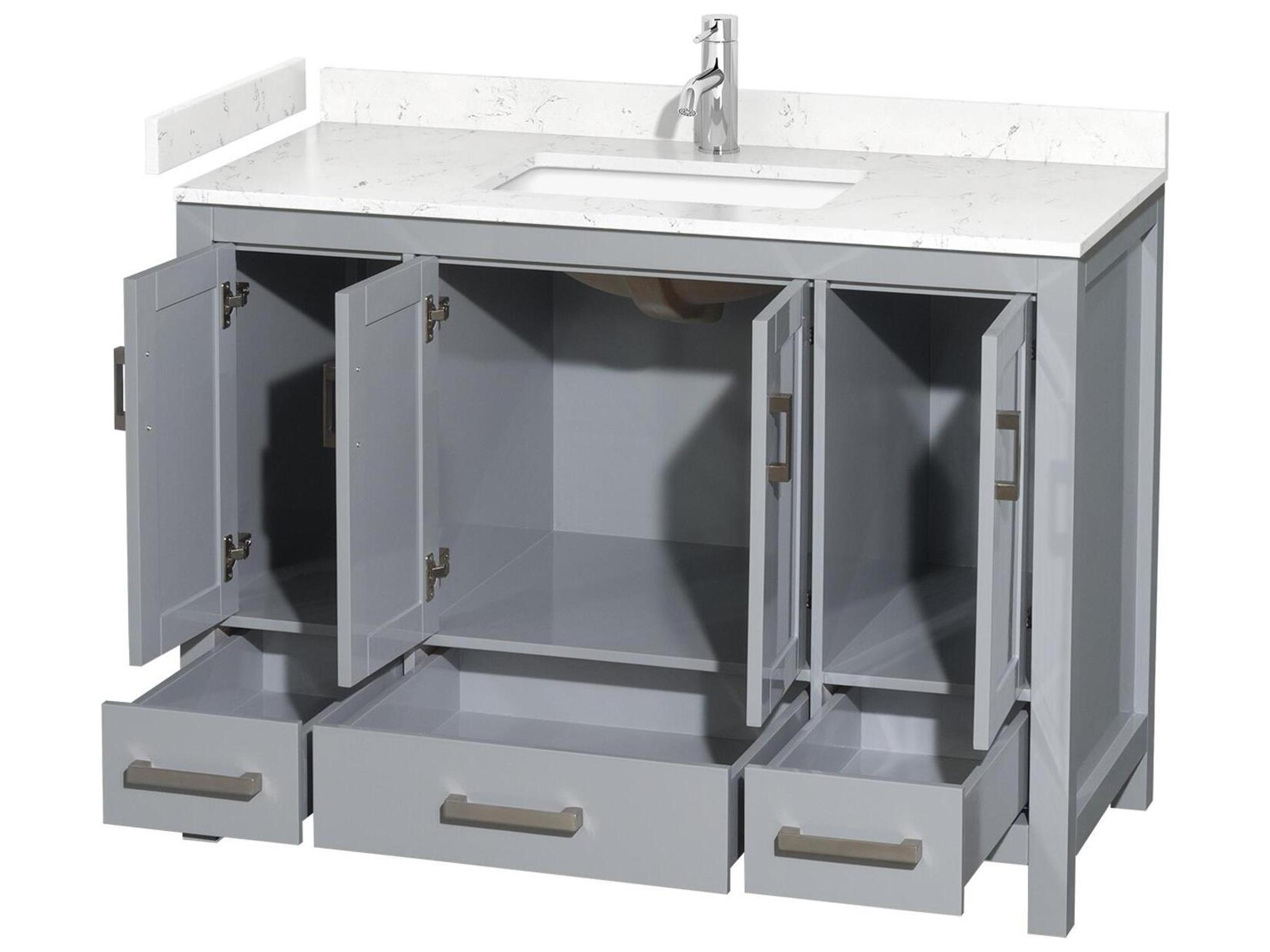 Wyndham Collection Sheffield 48" Gray Vanity