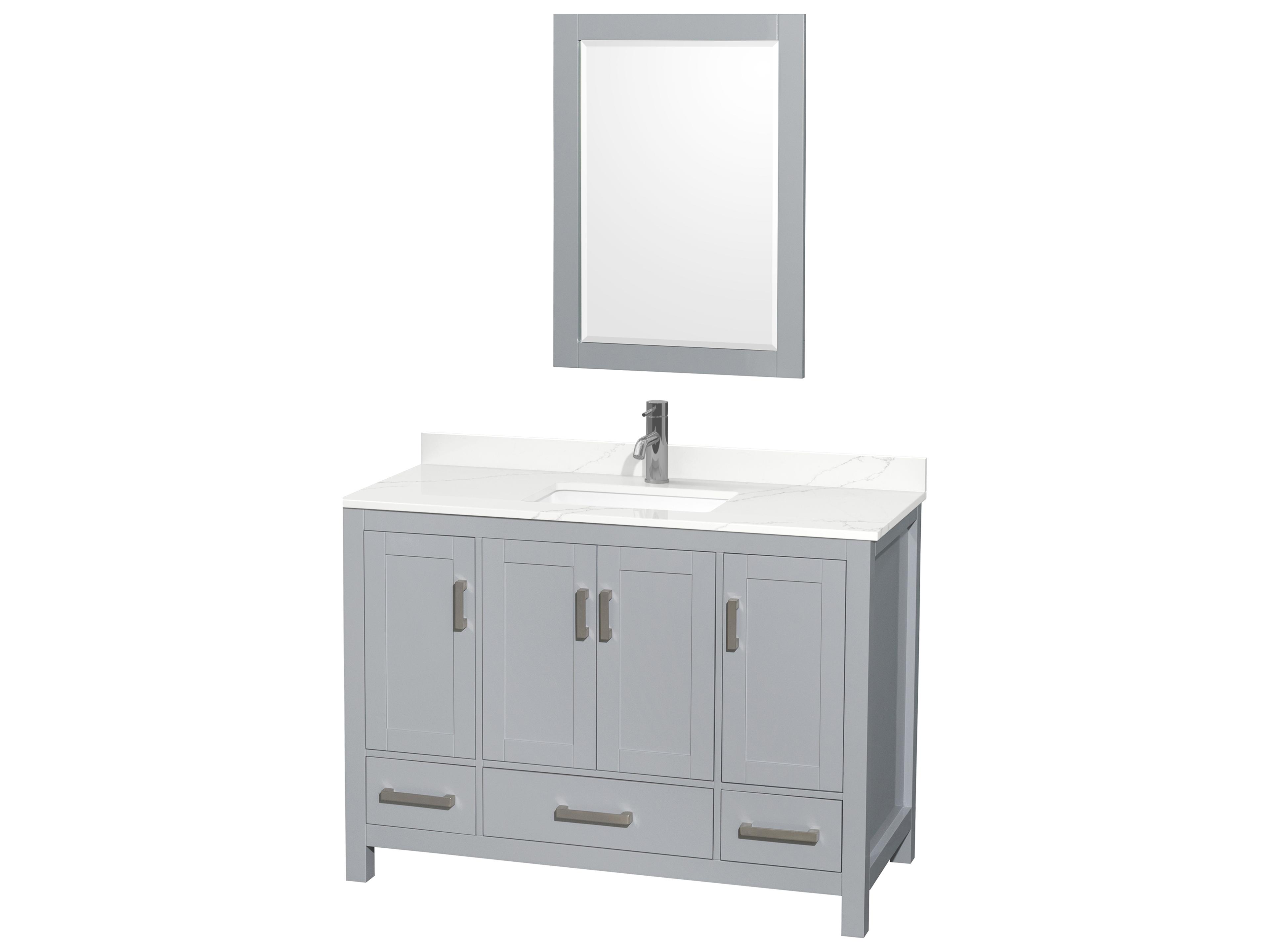 Sheffield 48" Gray Vanity with 24" Mirror