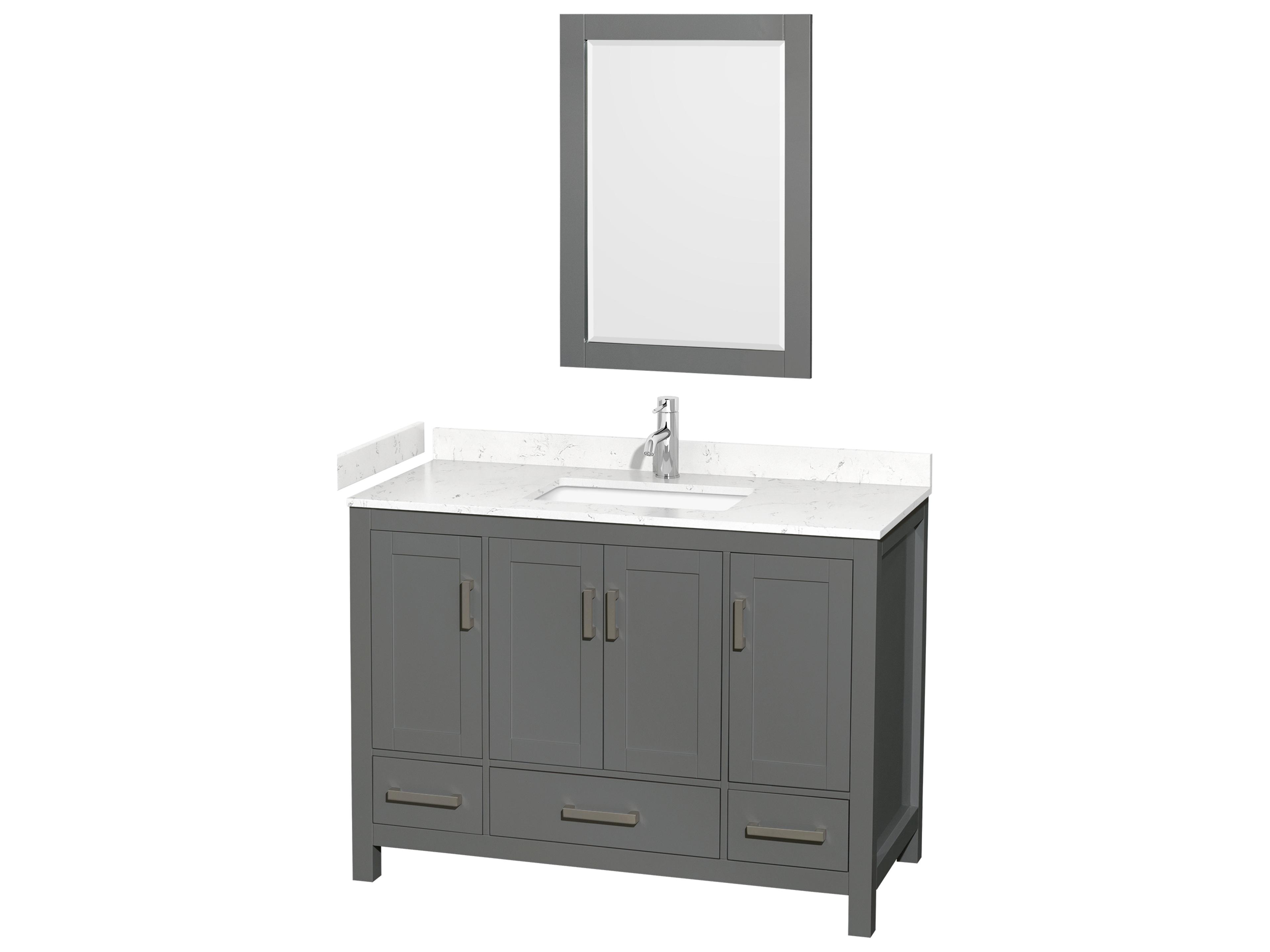 Sheffield 48" Dark Gray Vanity with 24" Mirror