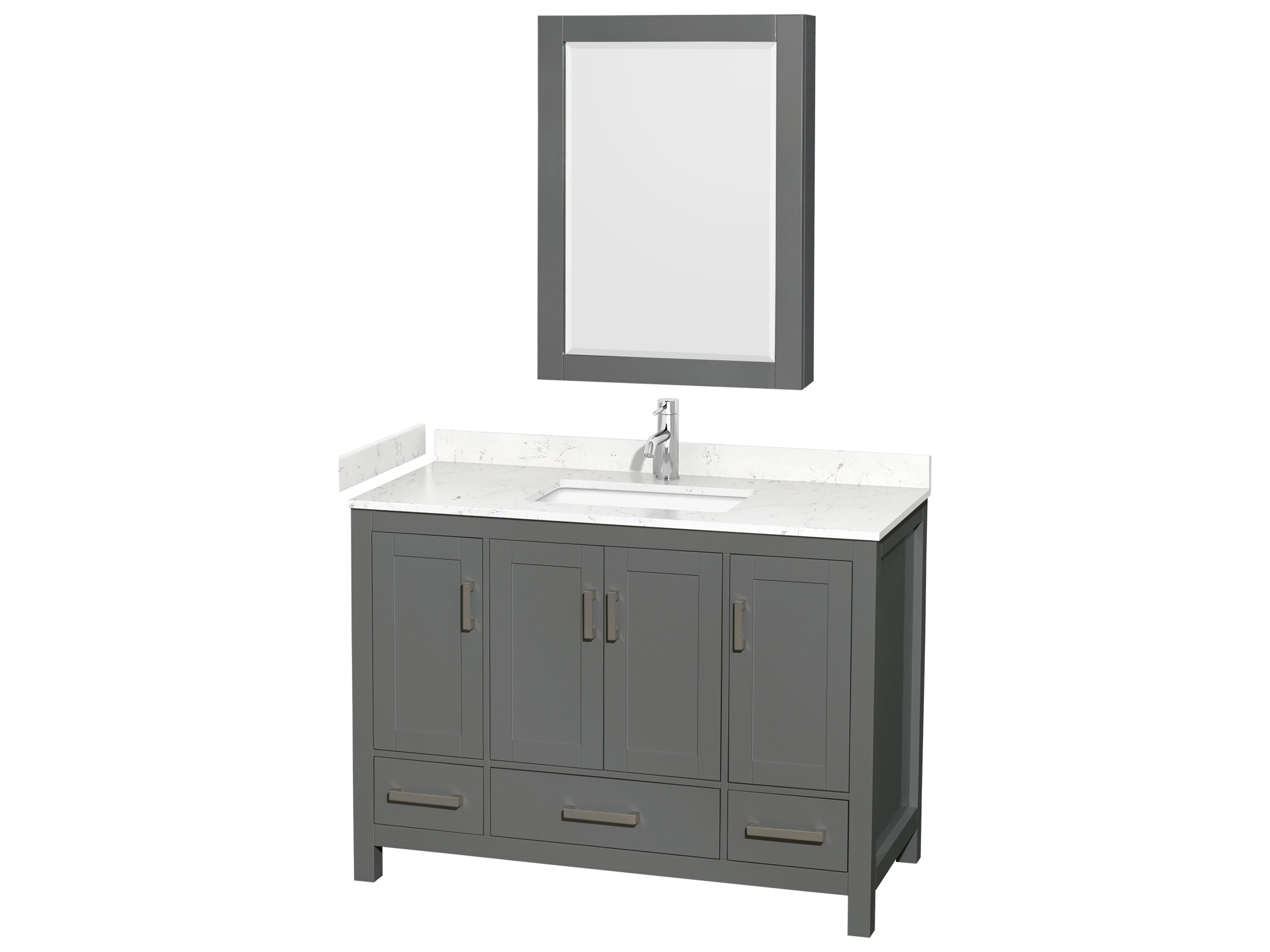 Sheffield 48" Dark Gray Vanity with Medicine Cabinet