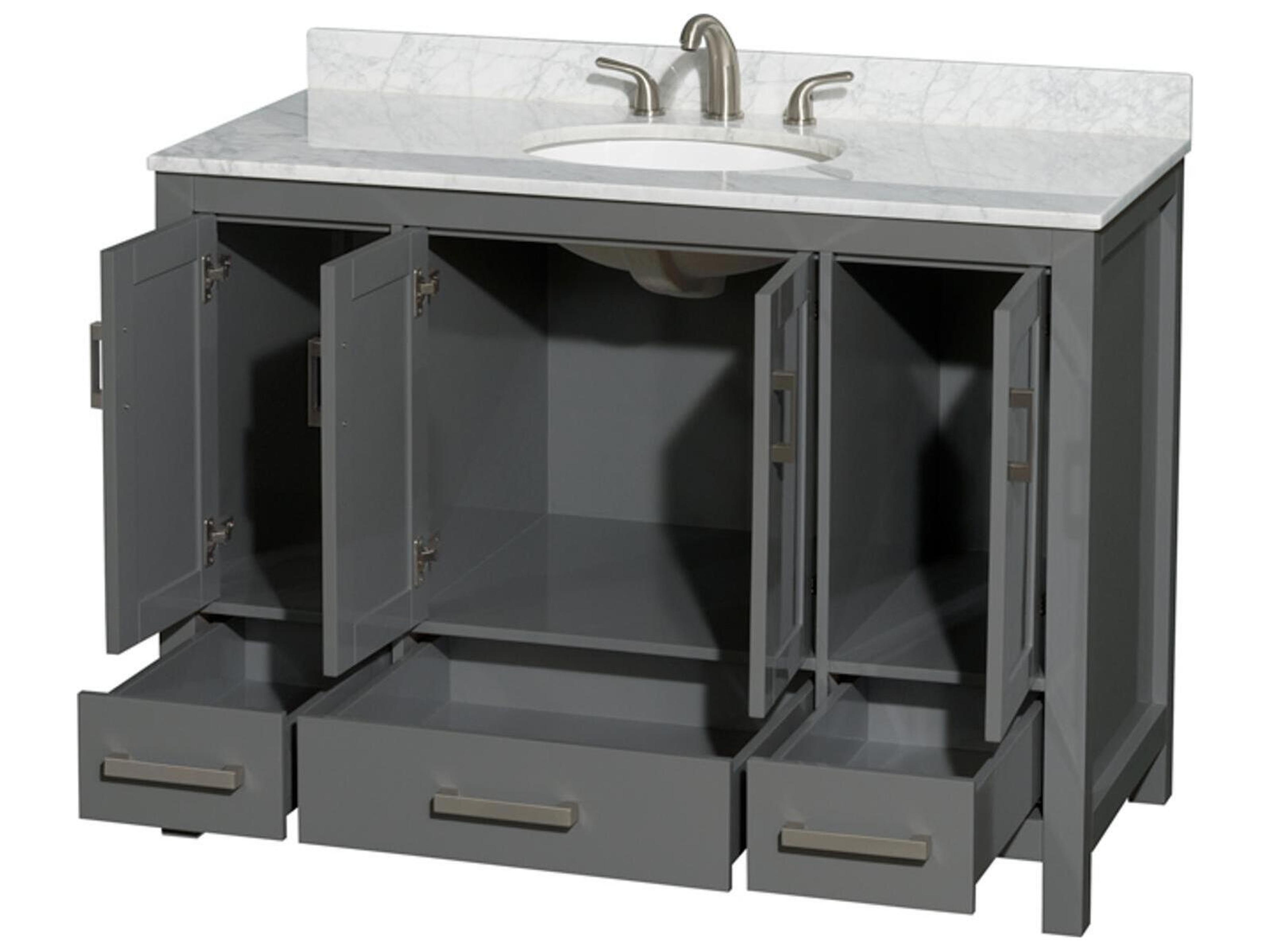Wyndham Collection Sheffield 48" Dark Gray Vanity