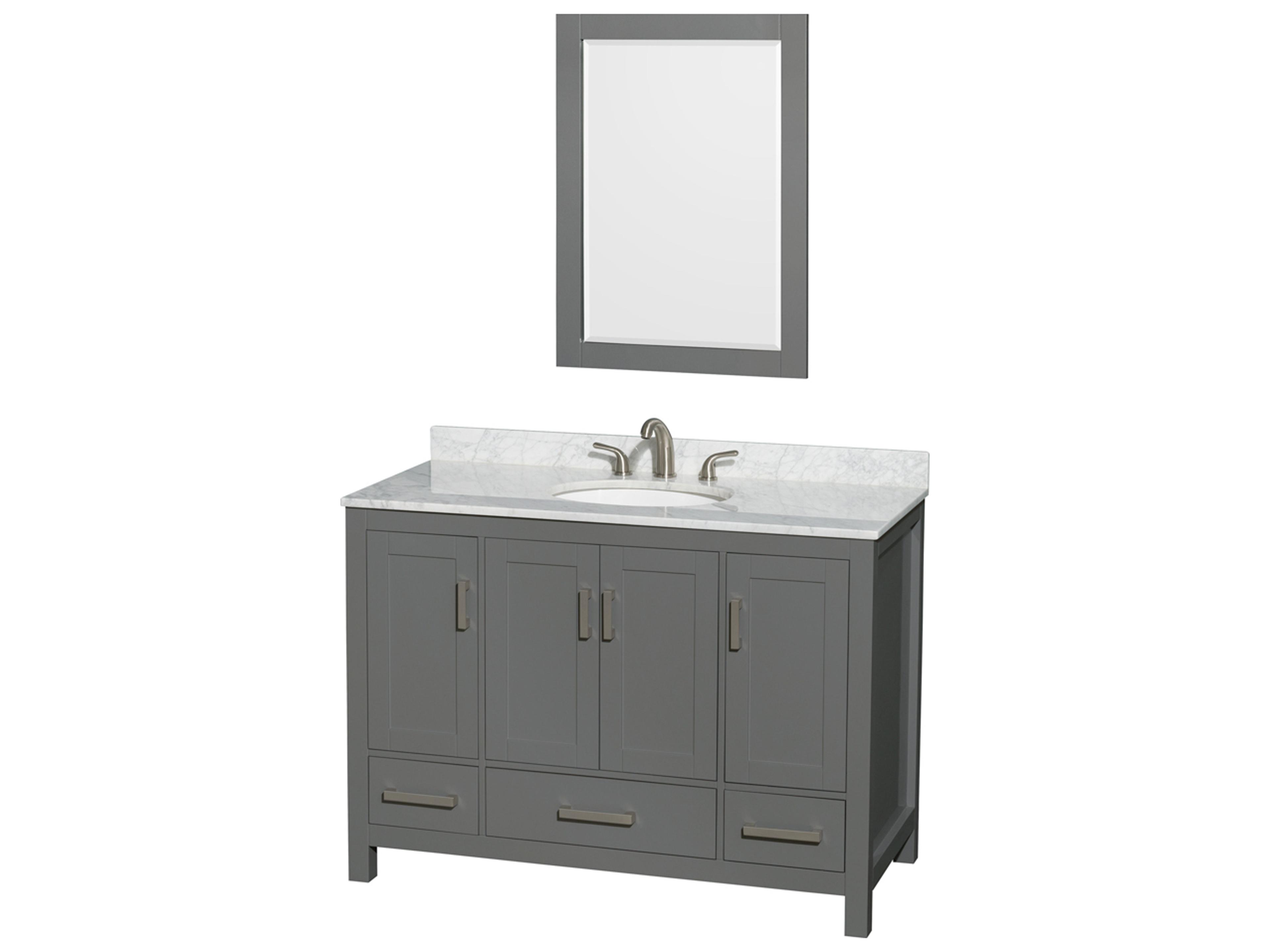 Wyndham Collection Sheffield 48" Dark Gray Vanity