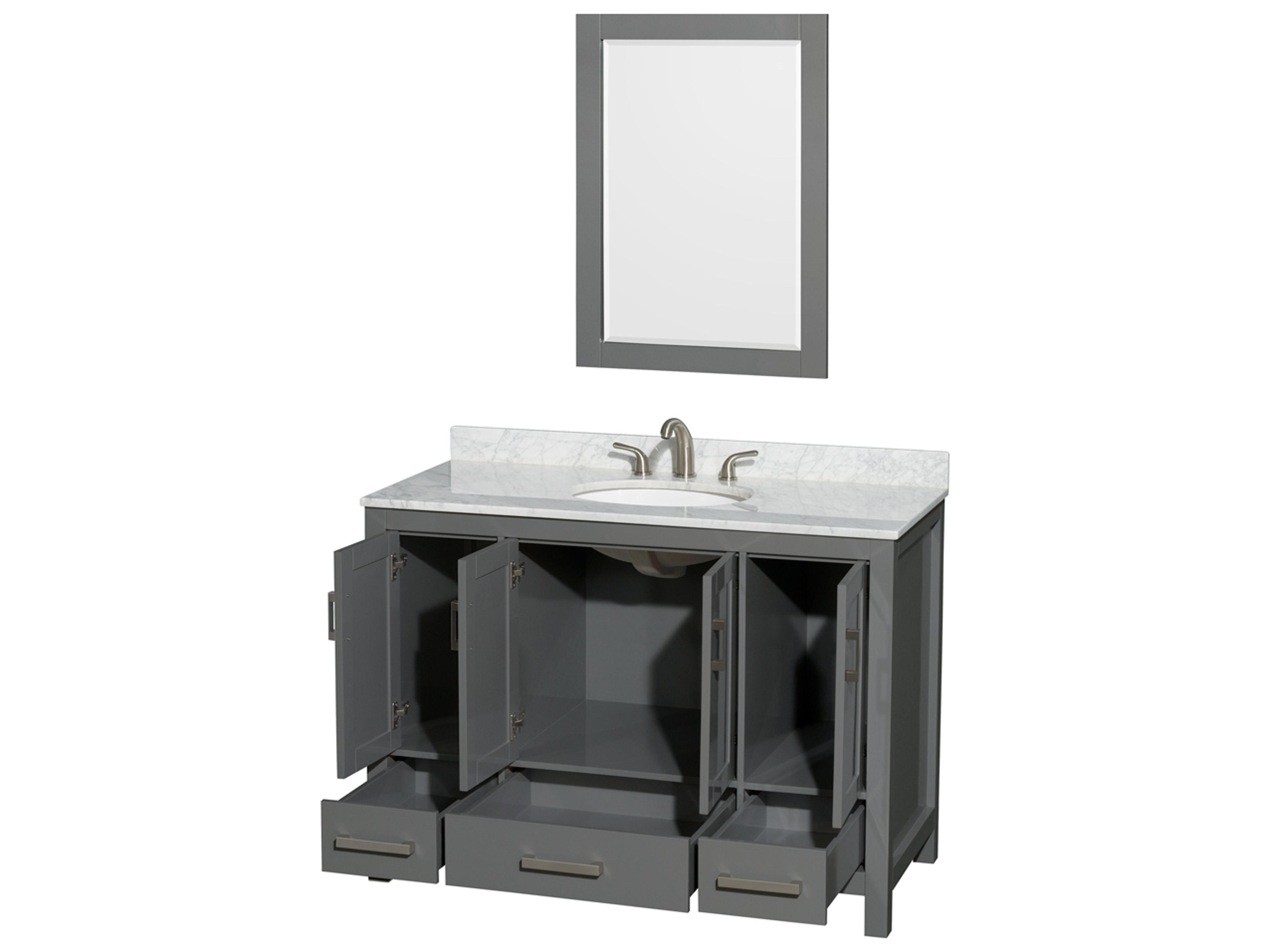 Wyndham Collection Sheffield 48" Dark Gray Vanity