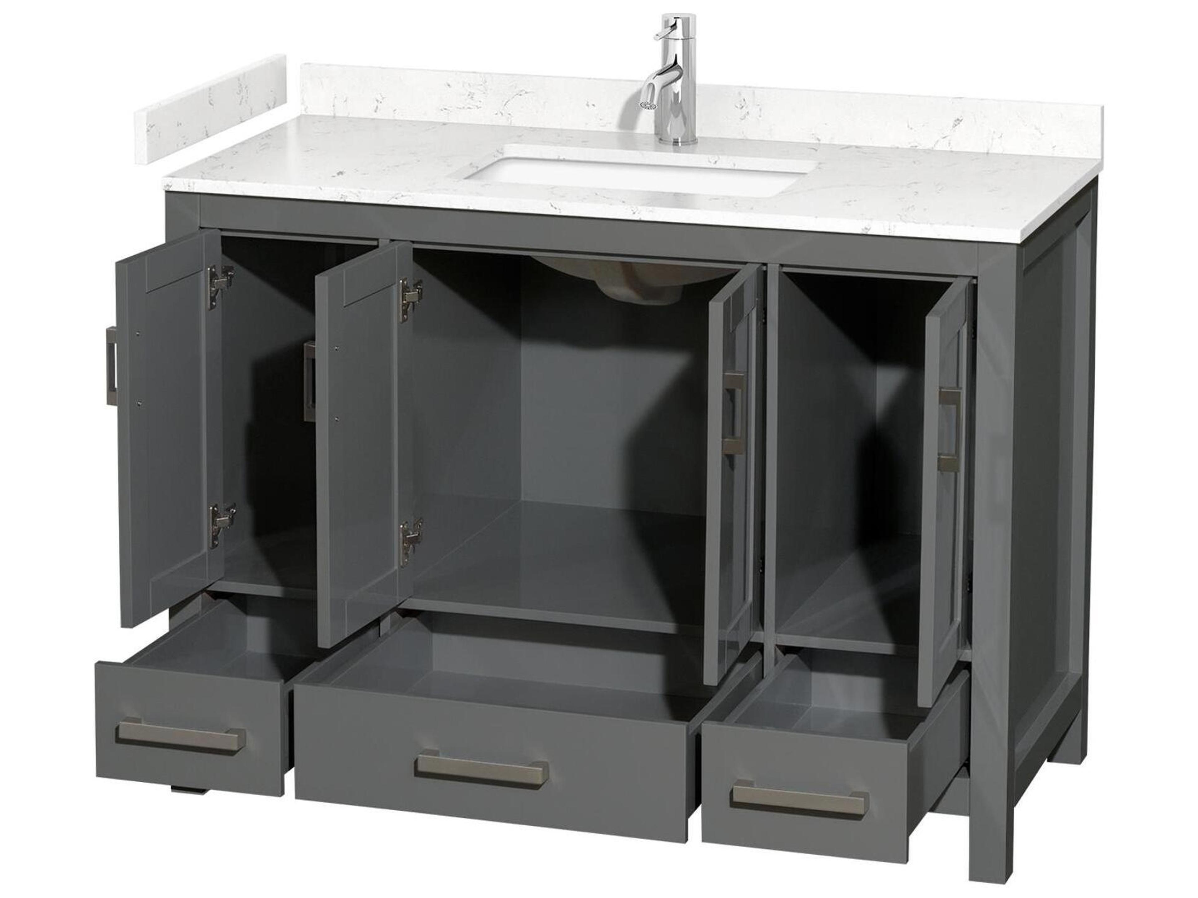 Wyndham Collection Sheffield 48" Dark Gray Vanity