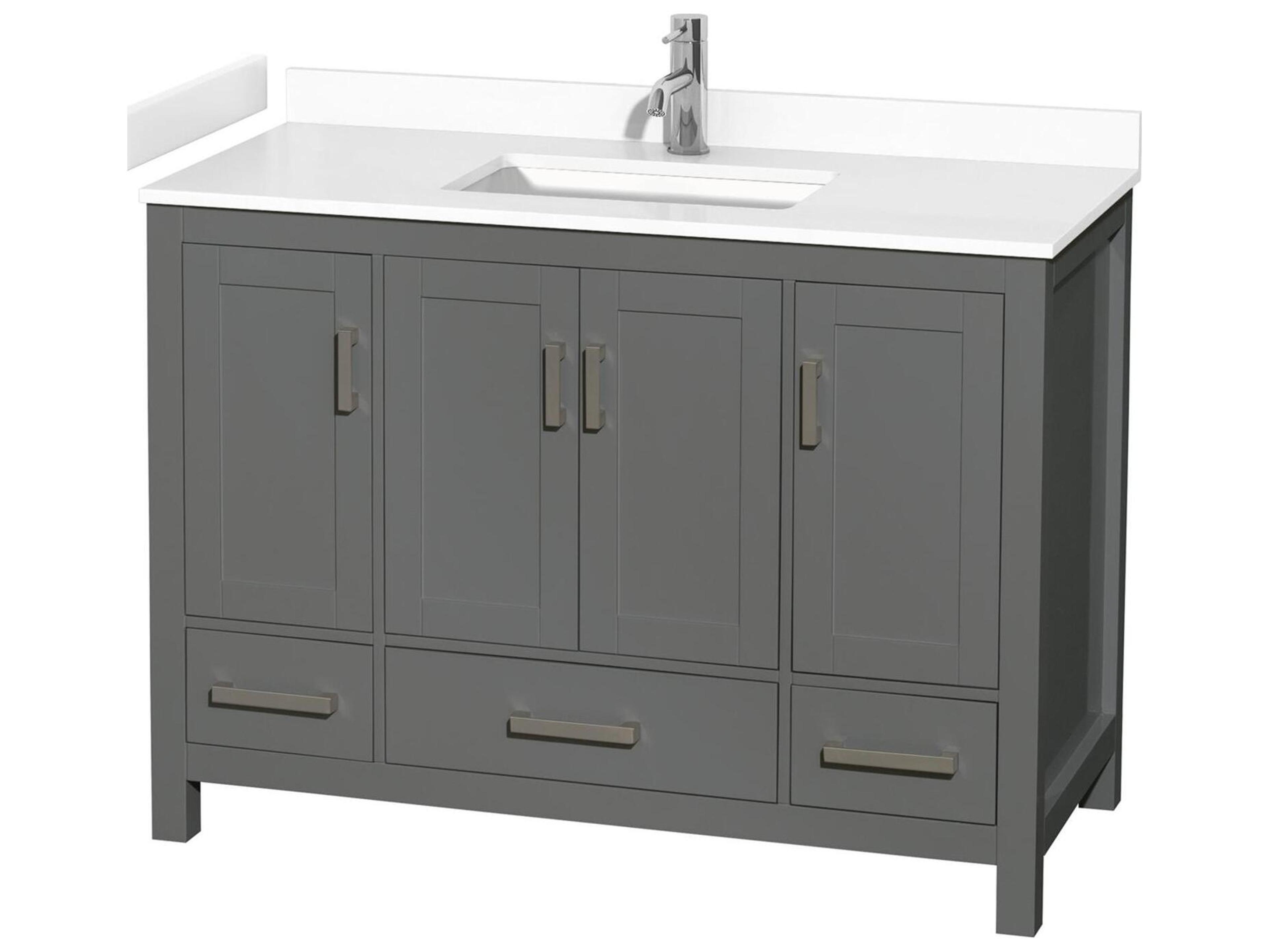 Wyndham Collection Sheffield 48" Dark Gray Vanity