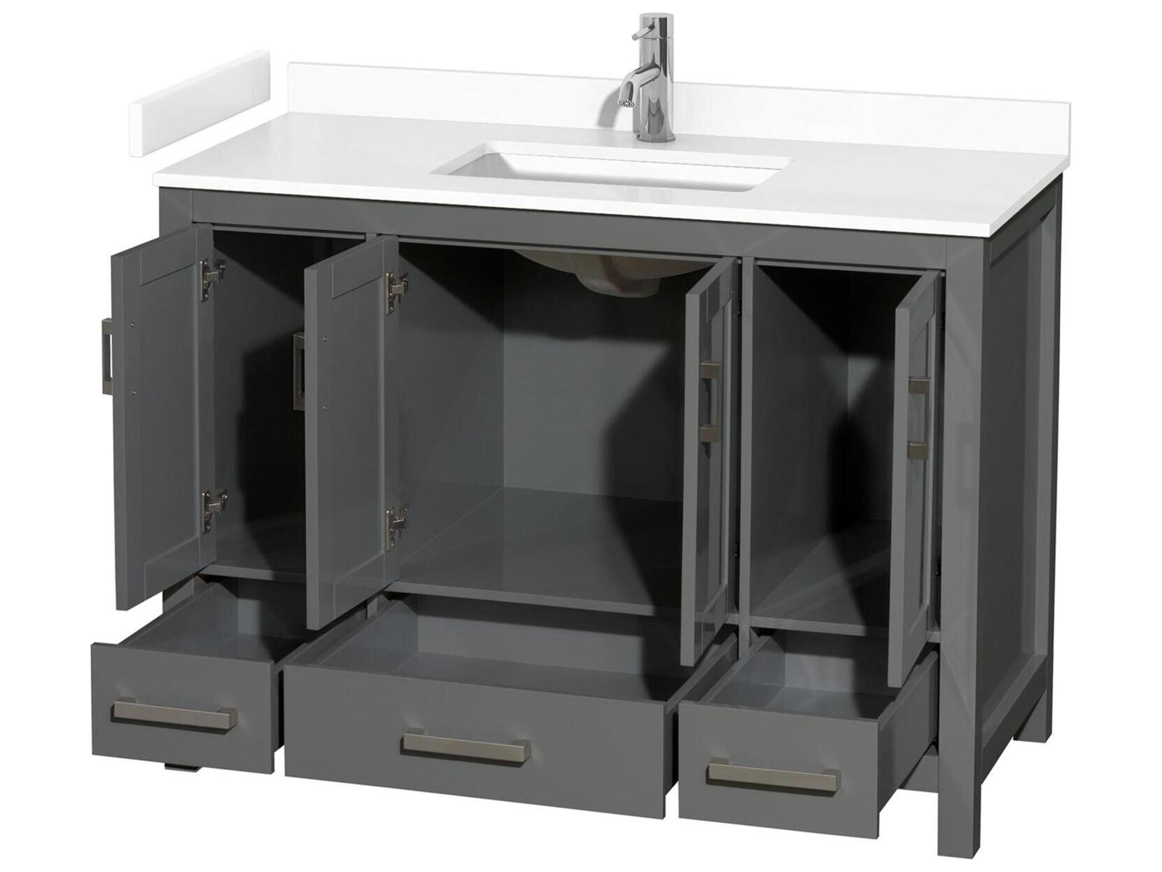 Wyndham Collection Sheffield 48" Dark Gray Vanity
