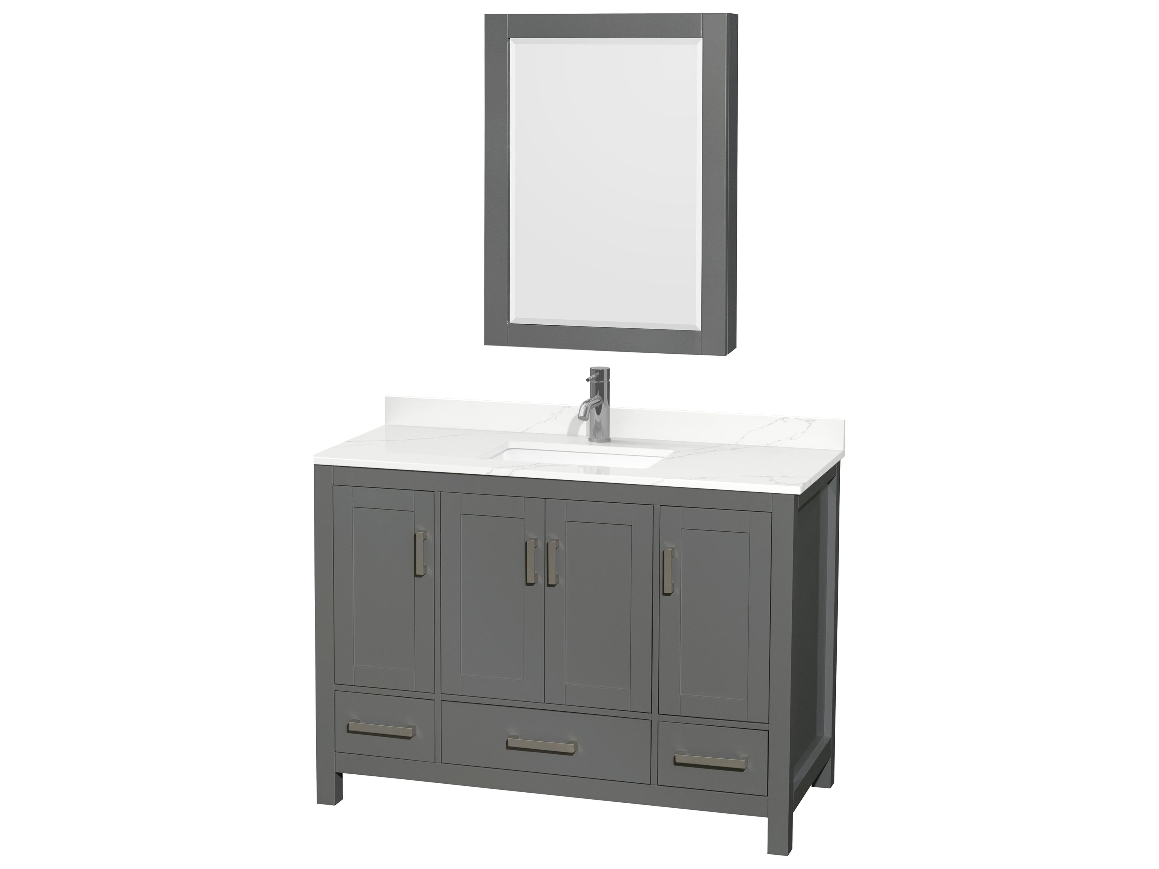 Sheffield 48" Dark Gray Vanity with Medicine Cabinet