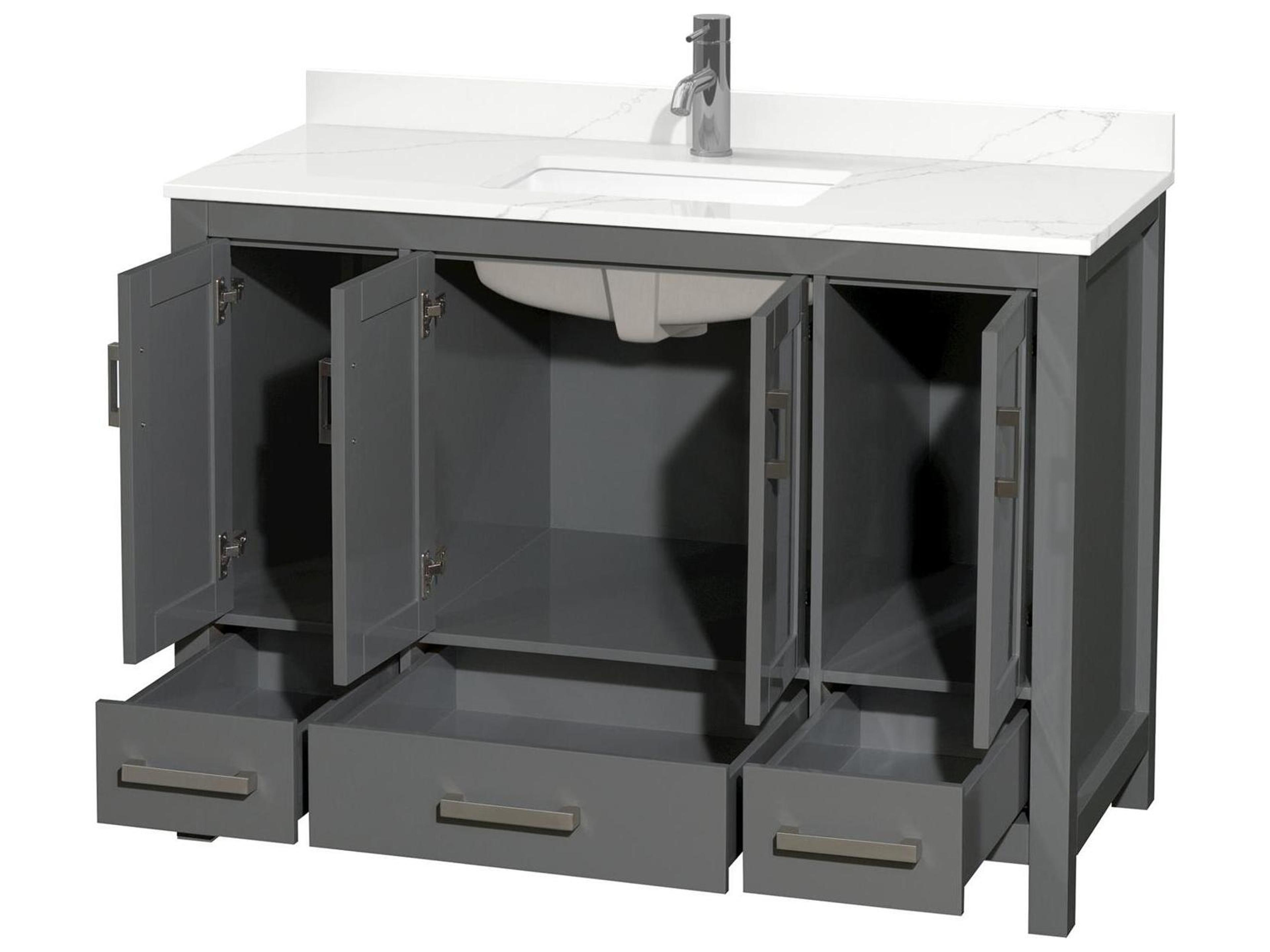 Wyndham Collection Sheffield 48" Dark Gray Vanity