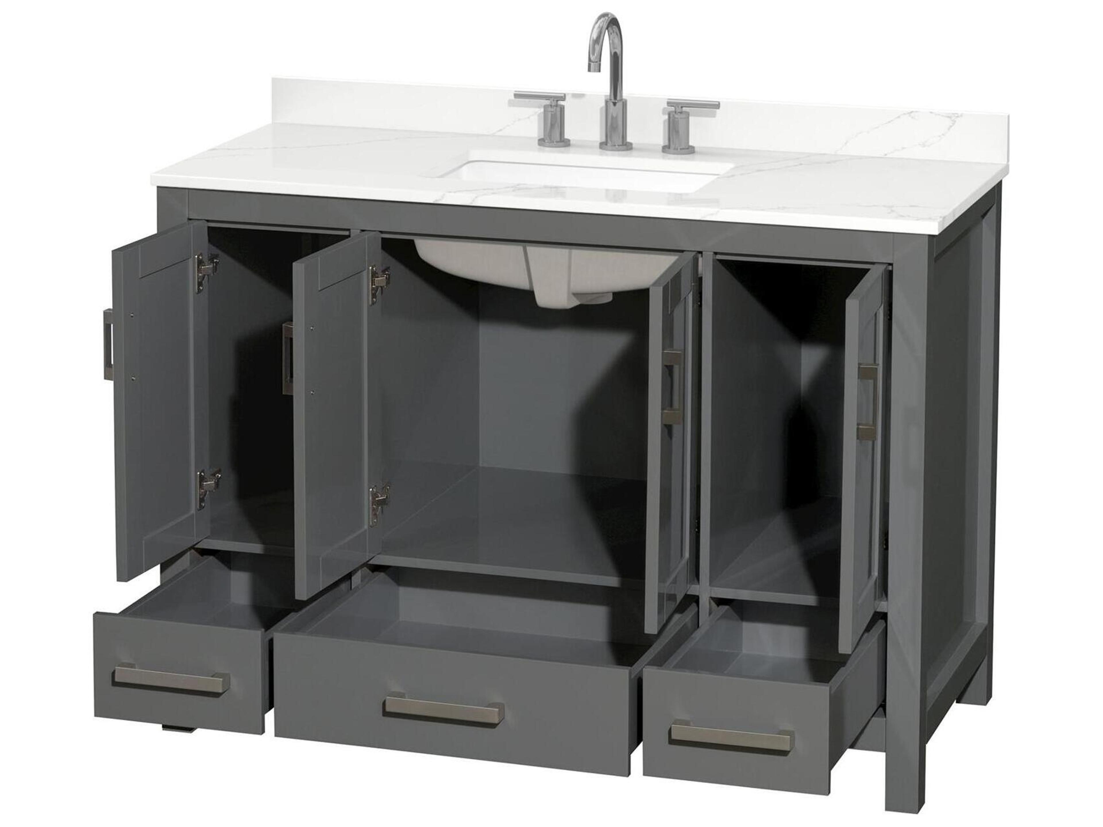 Wyndham Collection Sheffield 48" Dark Gray Vanity