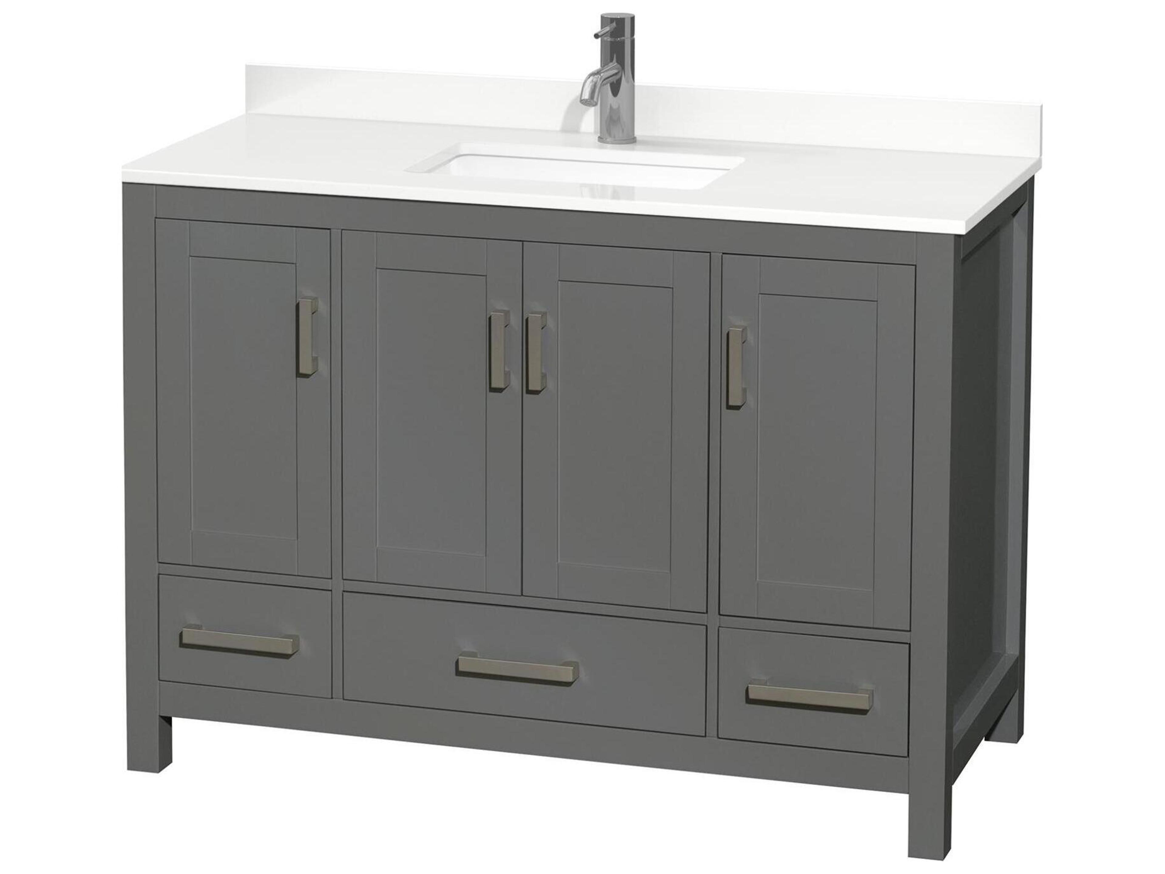 Wyndham Collection Sheffield 48" Dark Gray Vanity