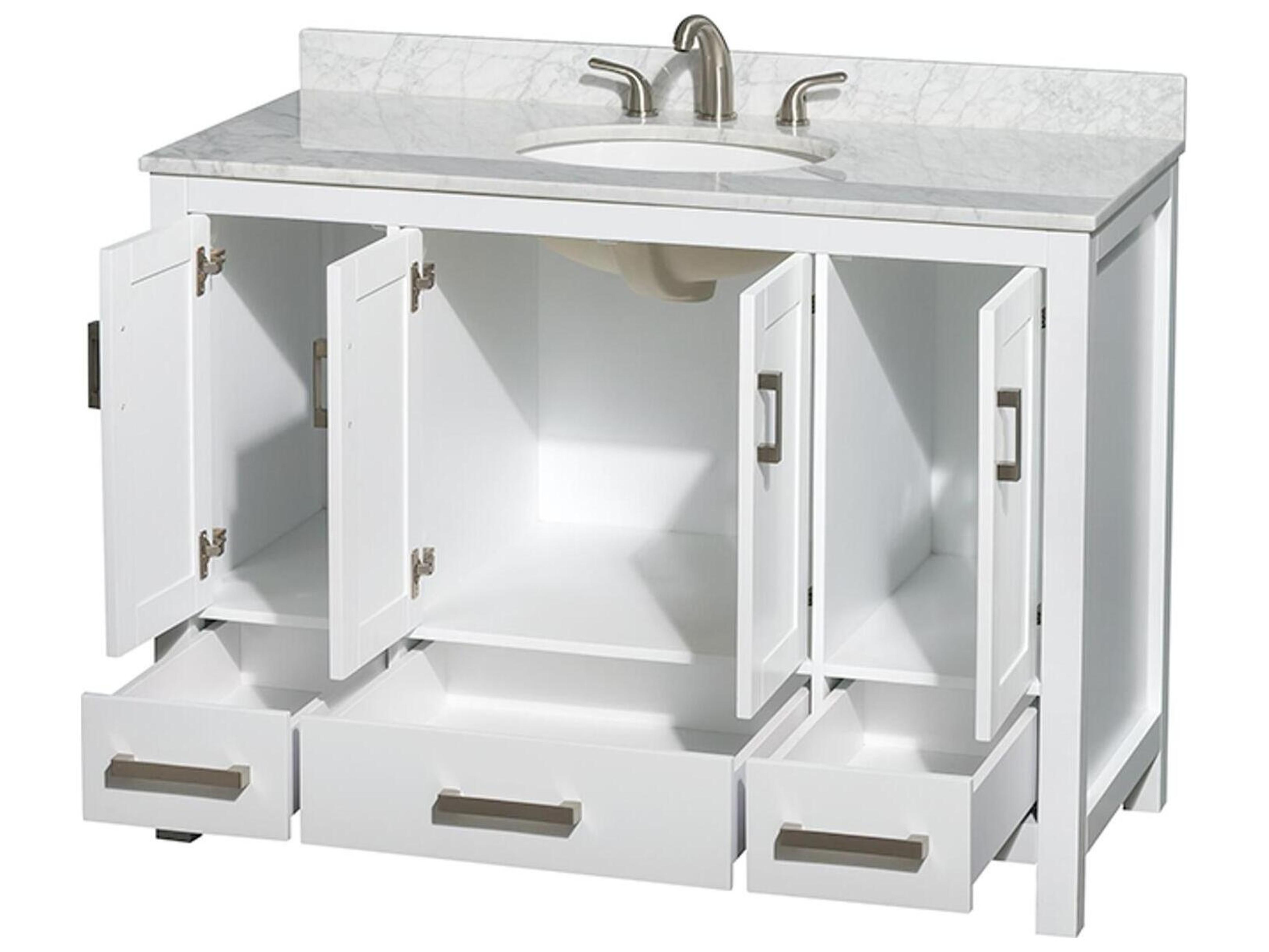 Wyndham Collection Sheffield 48" White Vanity