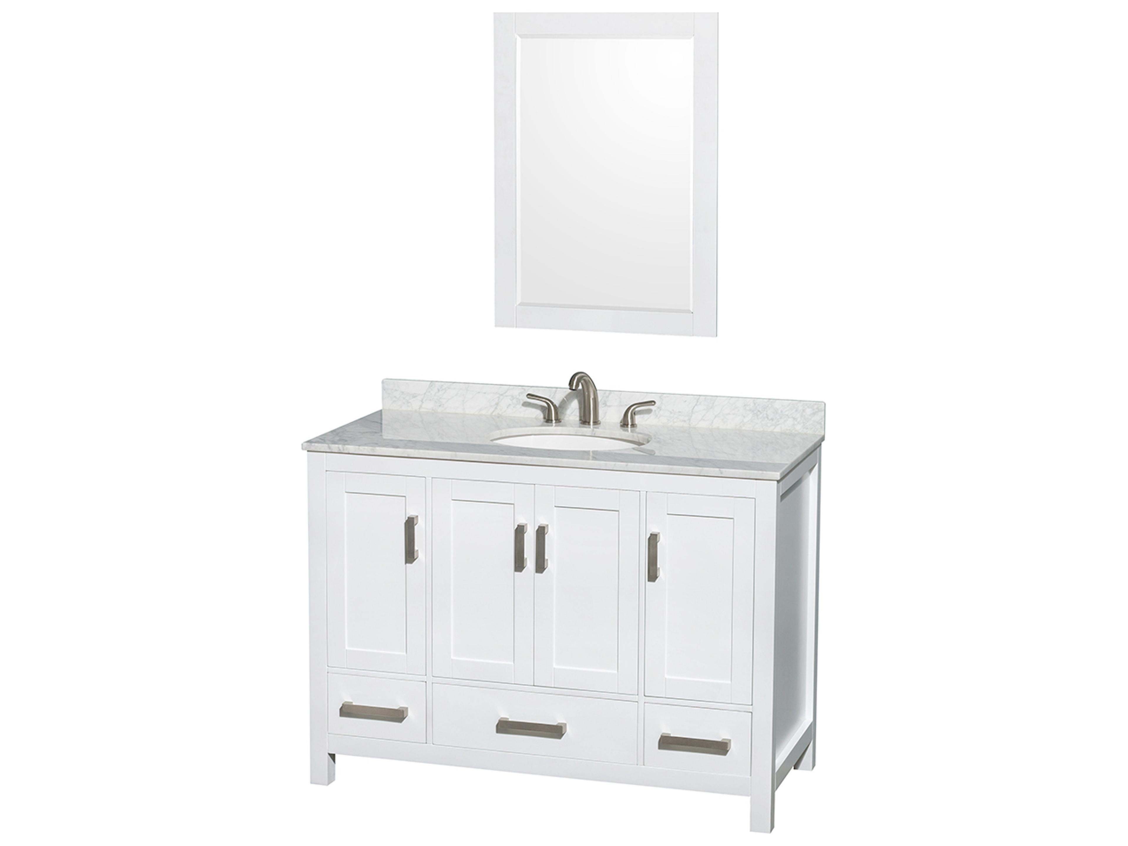 Wyndham Collection Sheffield 48" White Vanity