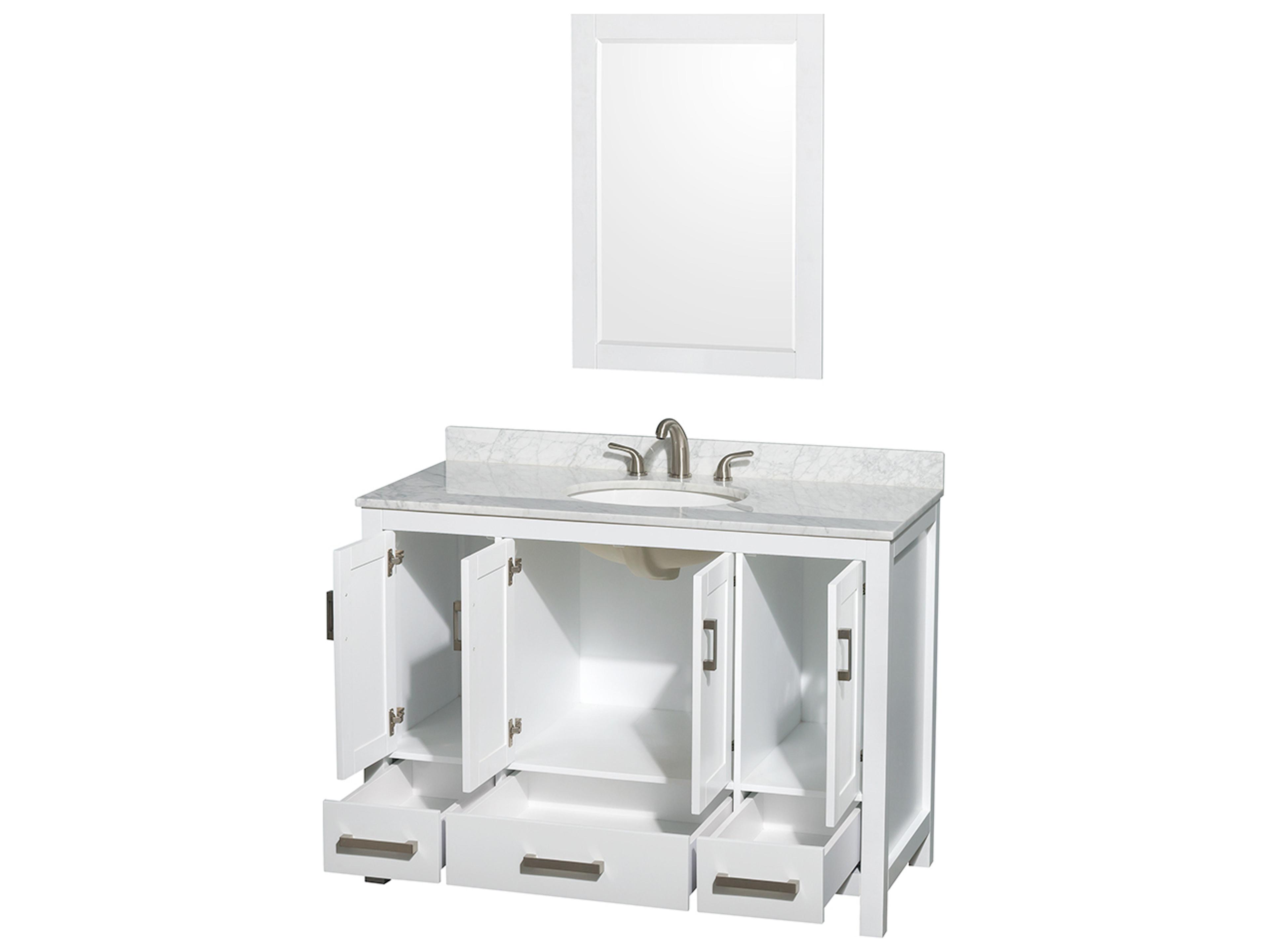 Wyndham Collection Sheffield 48" White Vanity