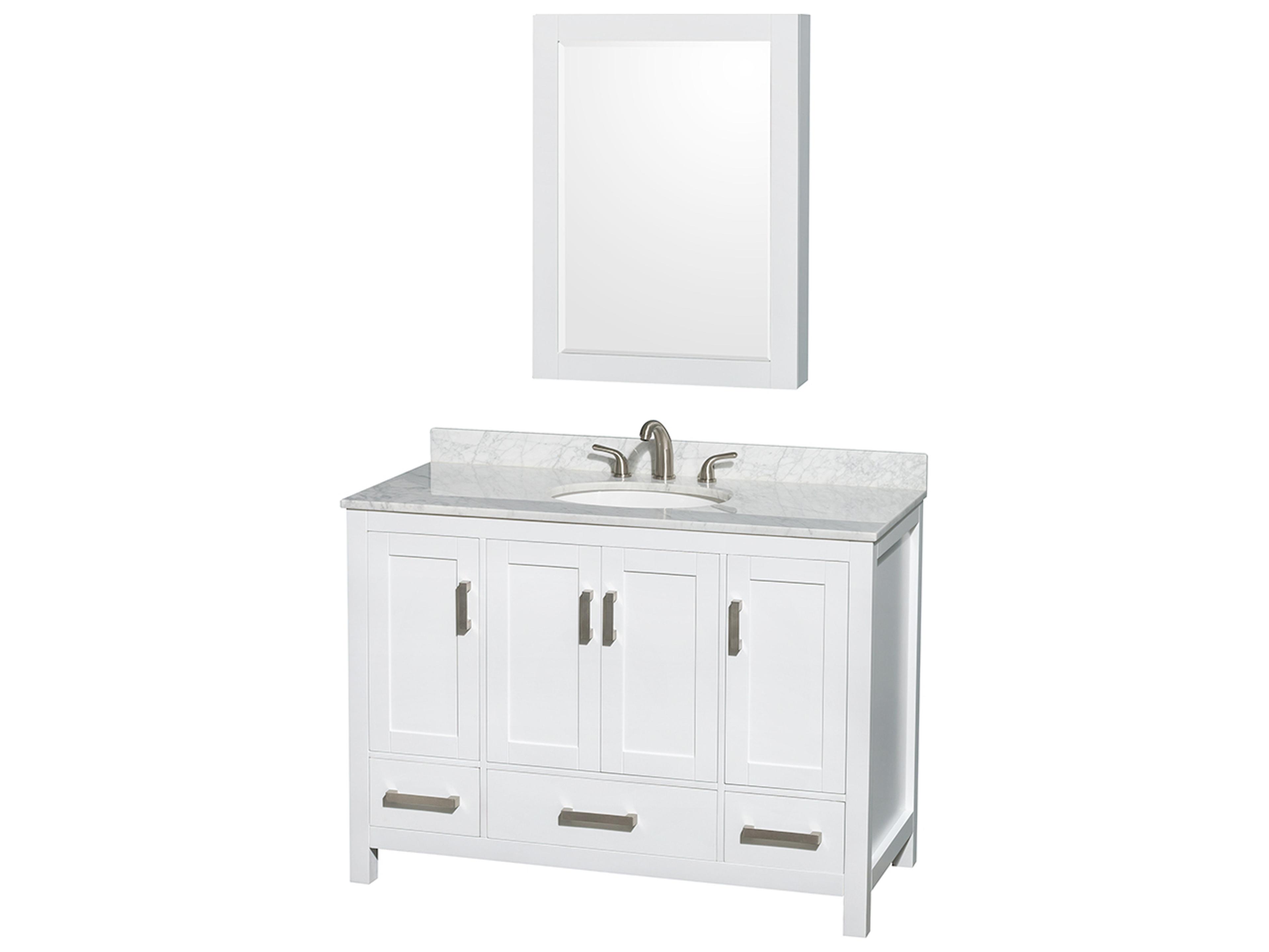 Wyndham Collection Sheffield 48" White Vanity