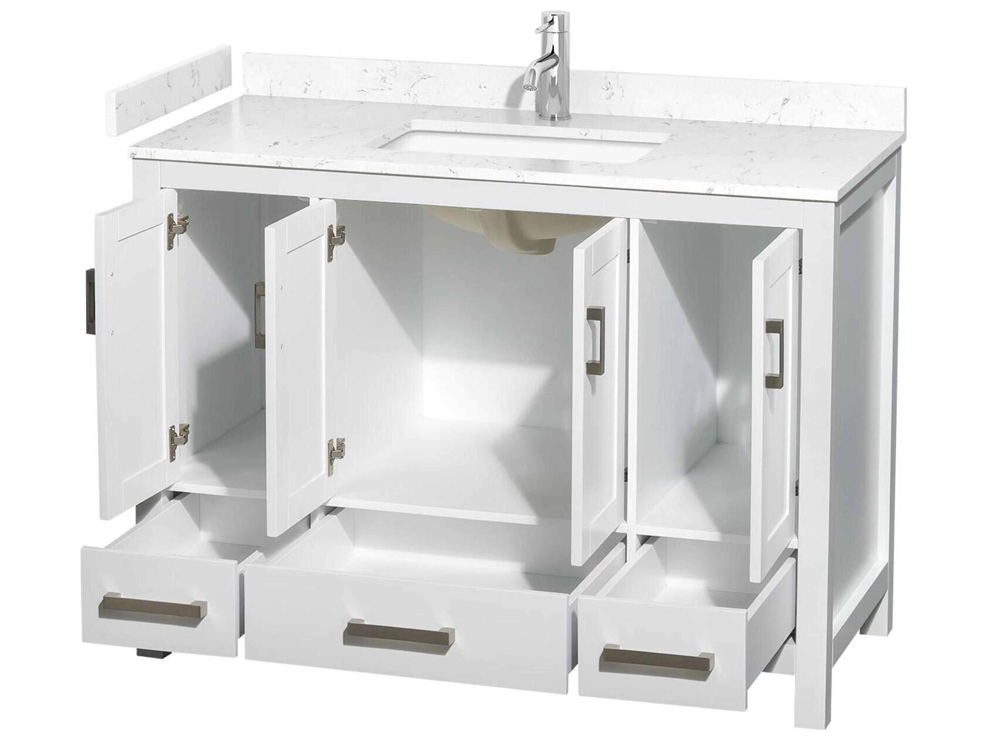 Wyndham Collection Sheffield 48" White Vanity