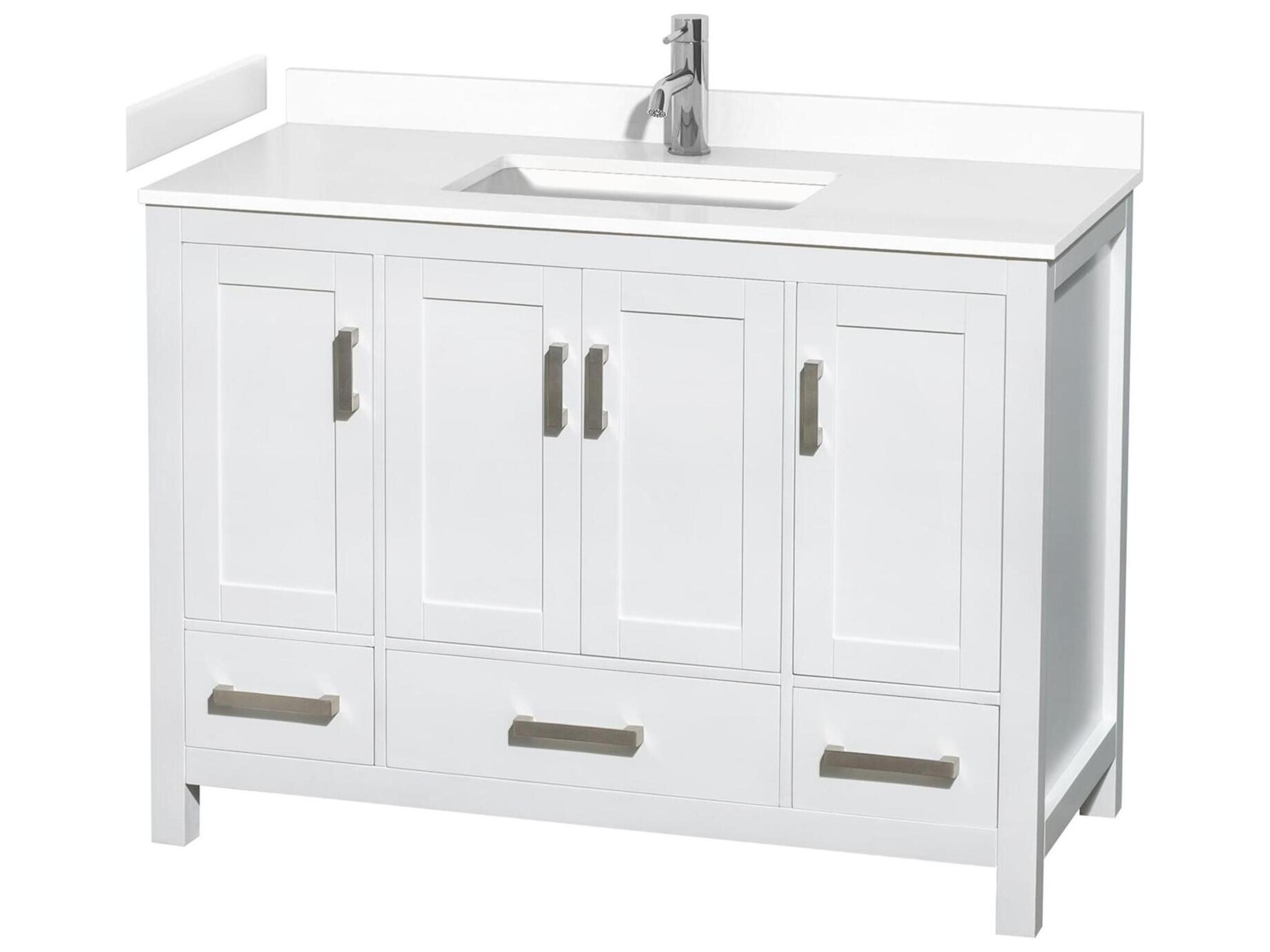 Wyndham Collection Sheffield 48" White Vanity