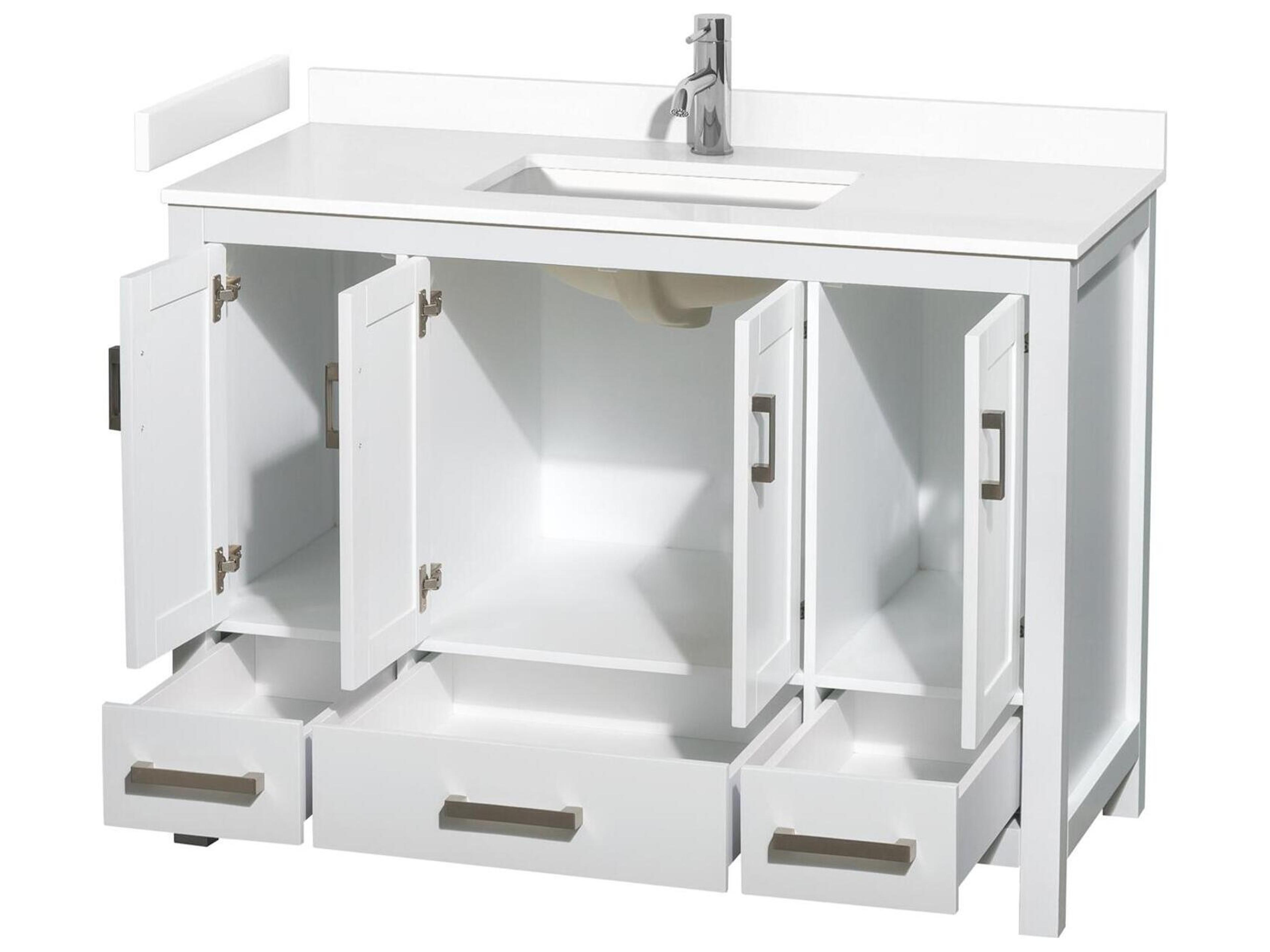 Wyndham Collection Sheffield 48" White Vanity