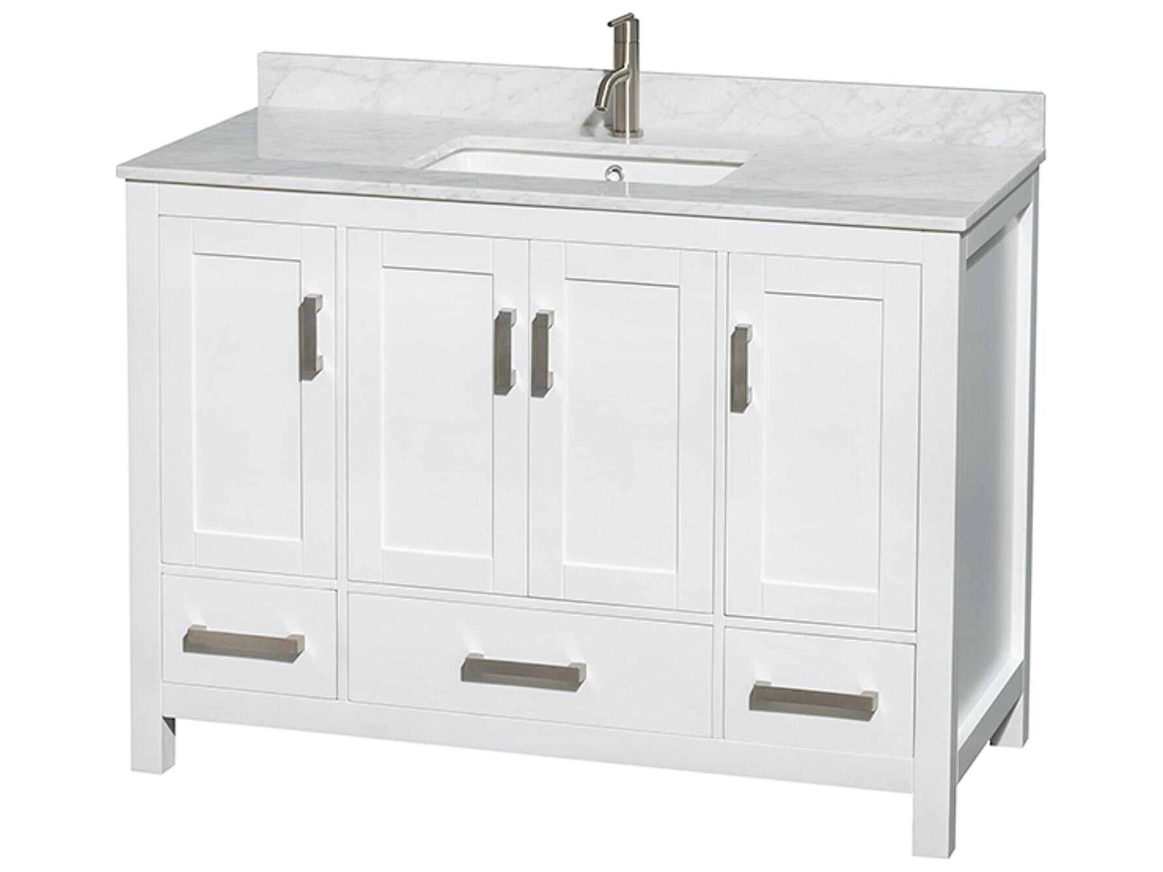 Wyndham Collection Sheffield 48" White Vanity