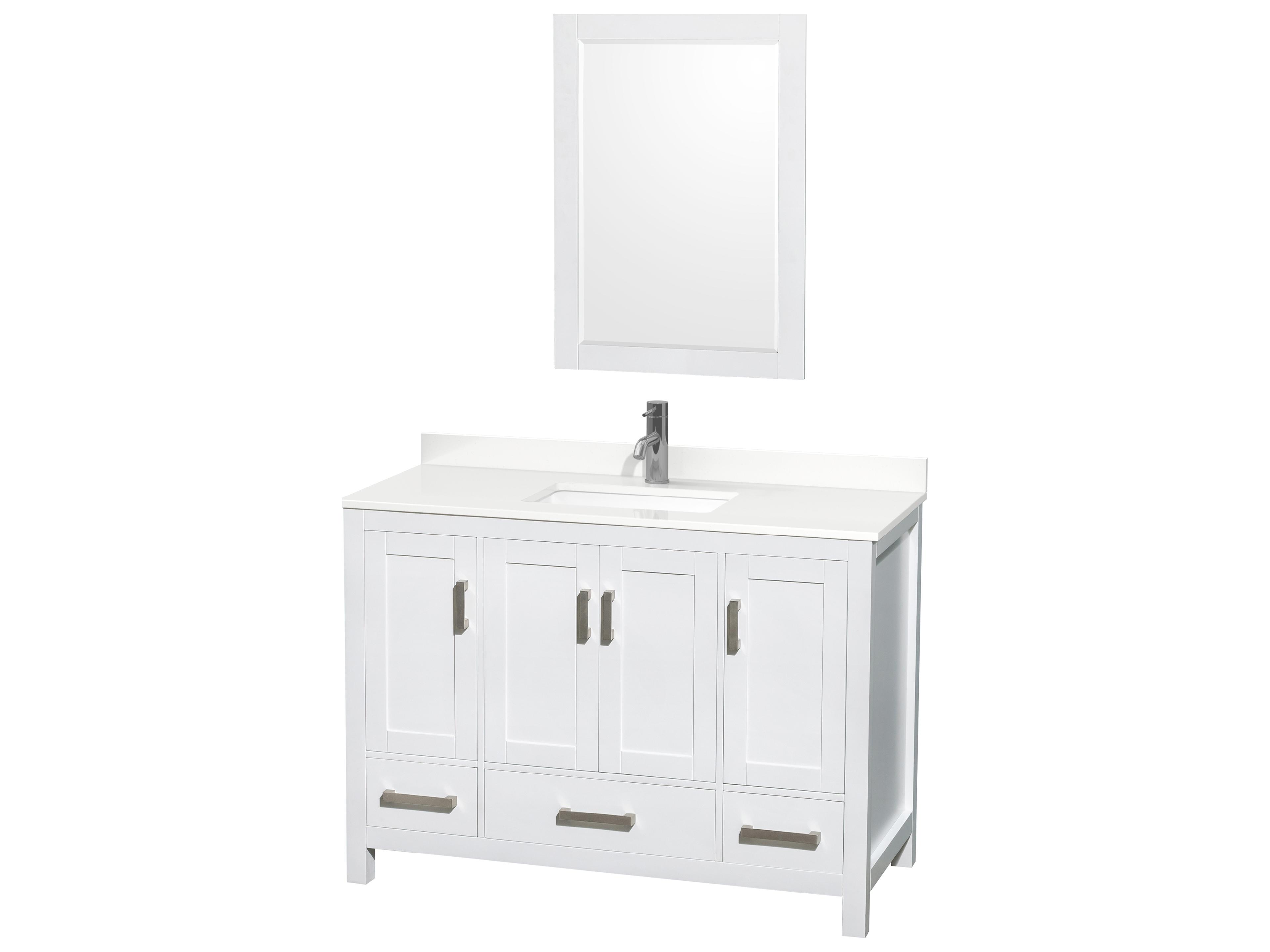 Wyndham Collection Sheffield 48" White Vanity