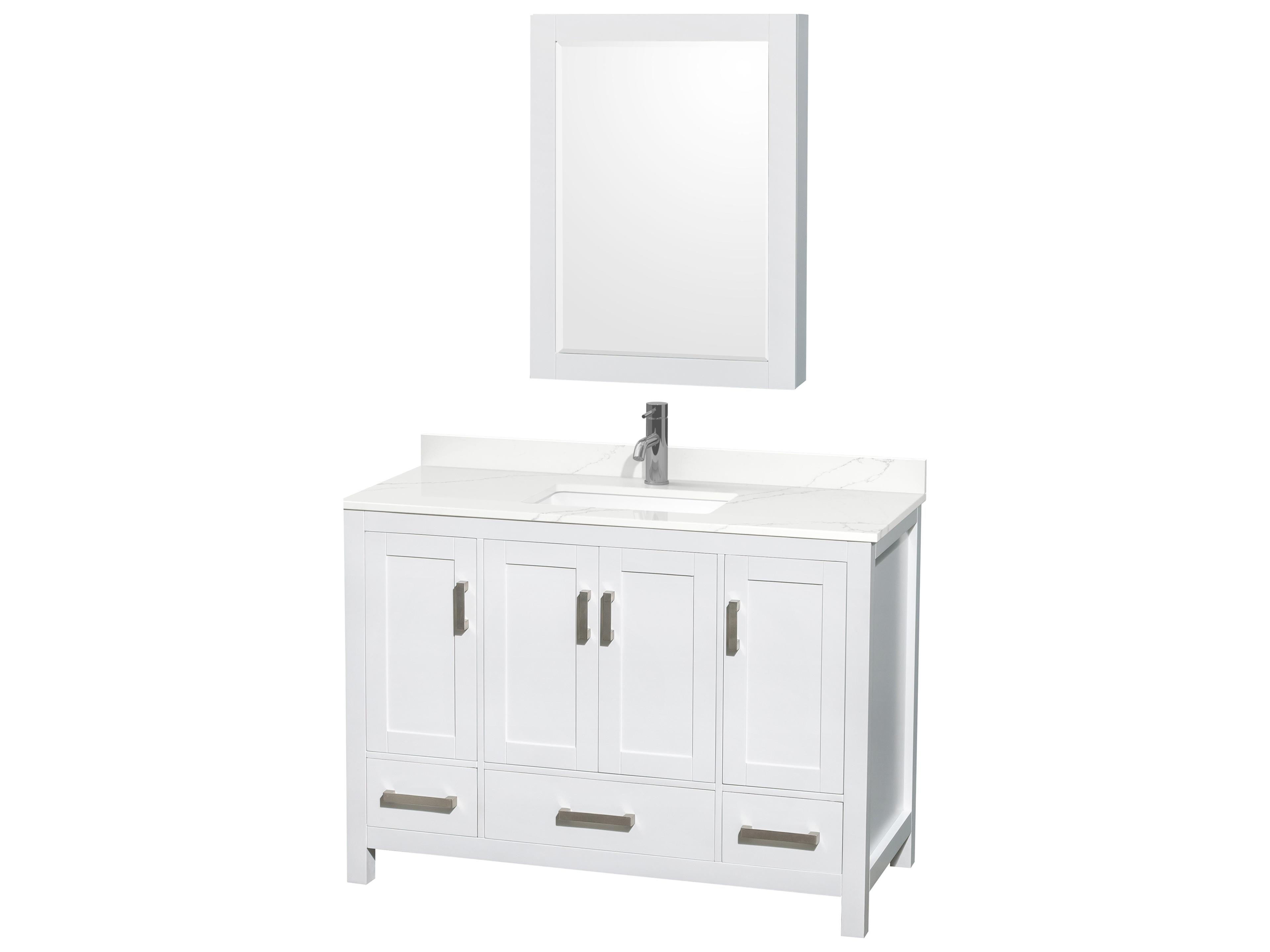 Wyndham Collection Sheffield 48" White Vanity