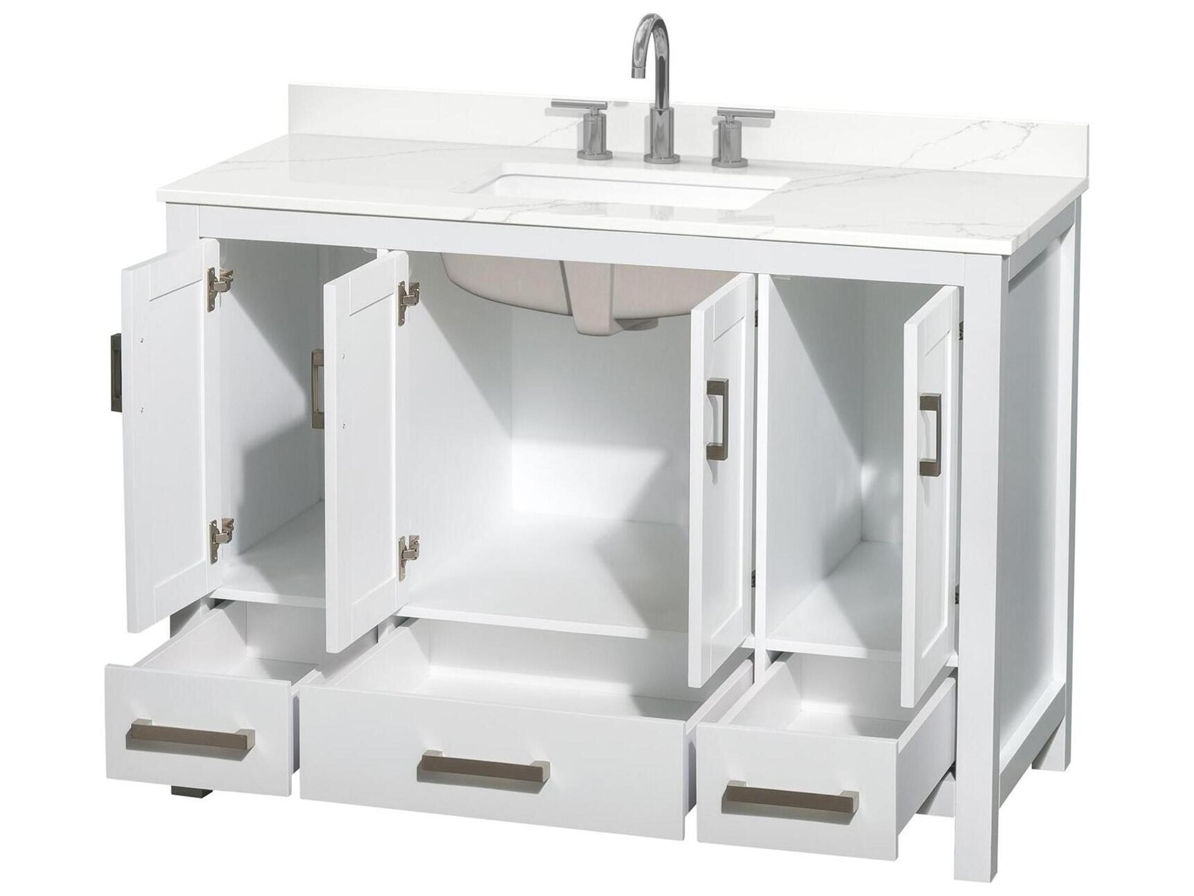 Wyndham Collection Sheffield 48" White Vanity