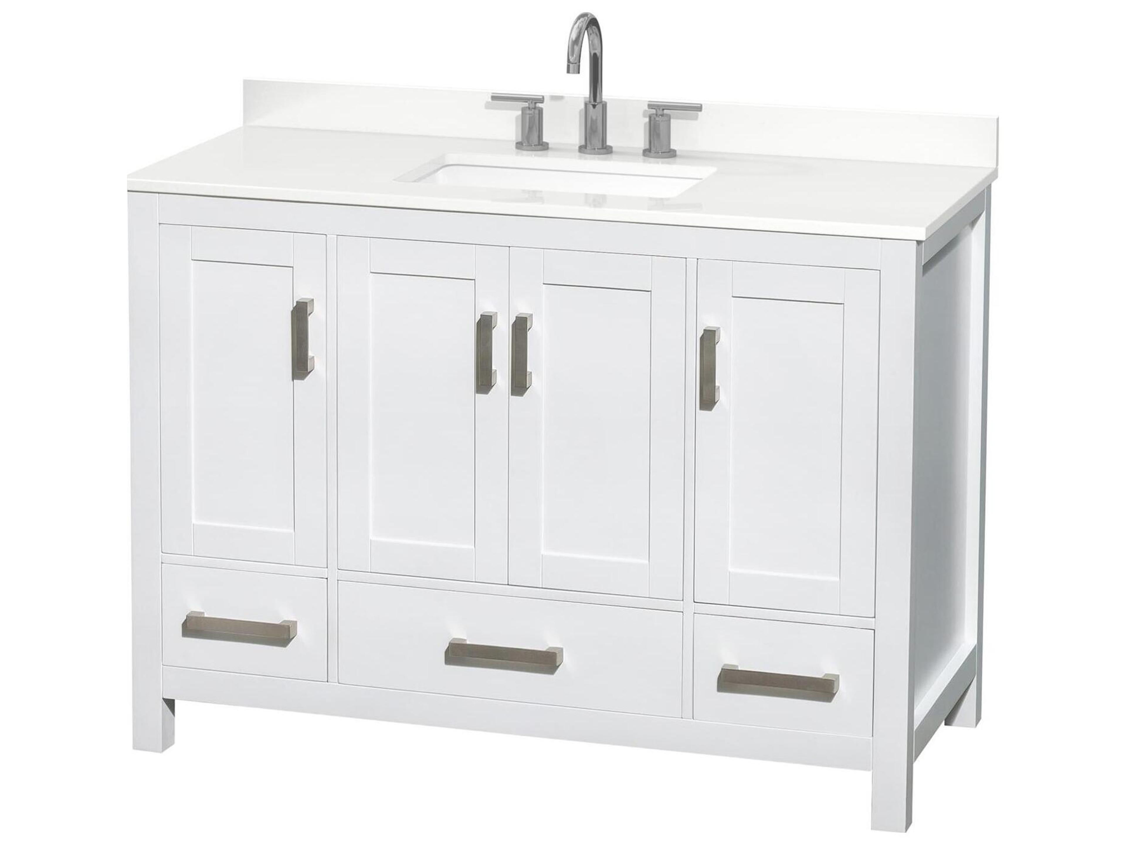 Wyndham Collection Sheffield 48" White Vanity
