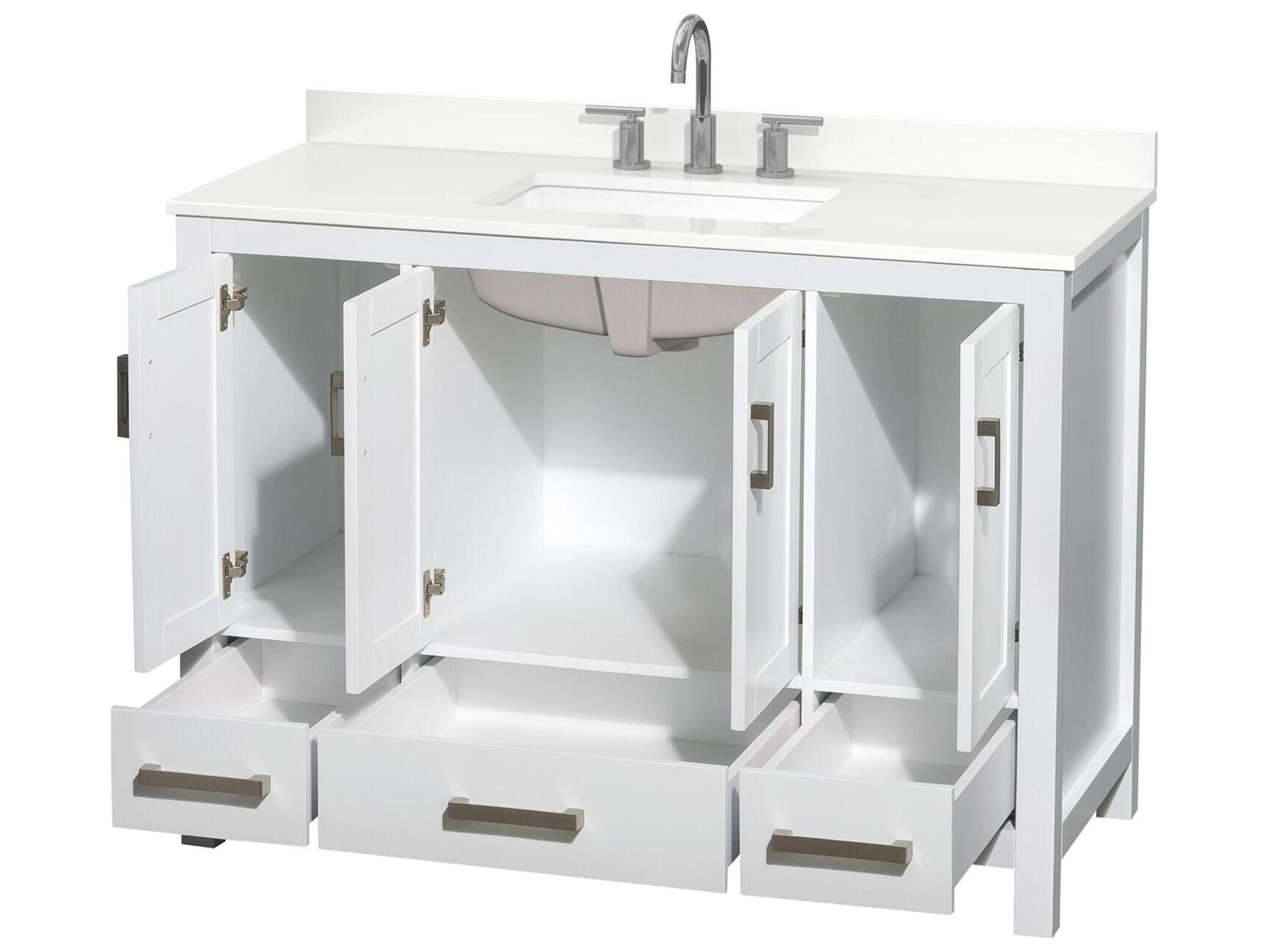 Wyndham Collection Sheffield 48" White Vanity