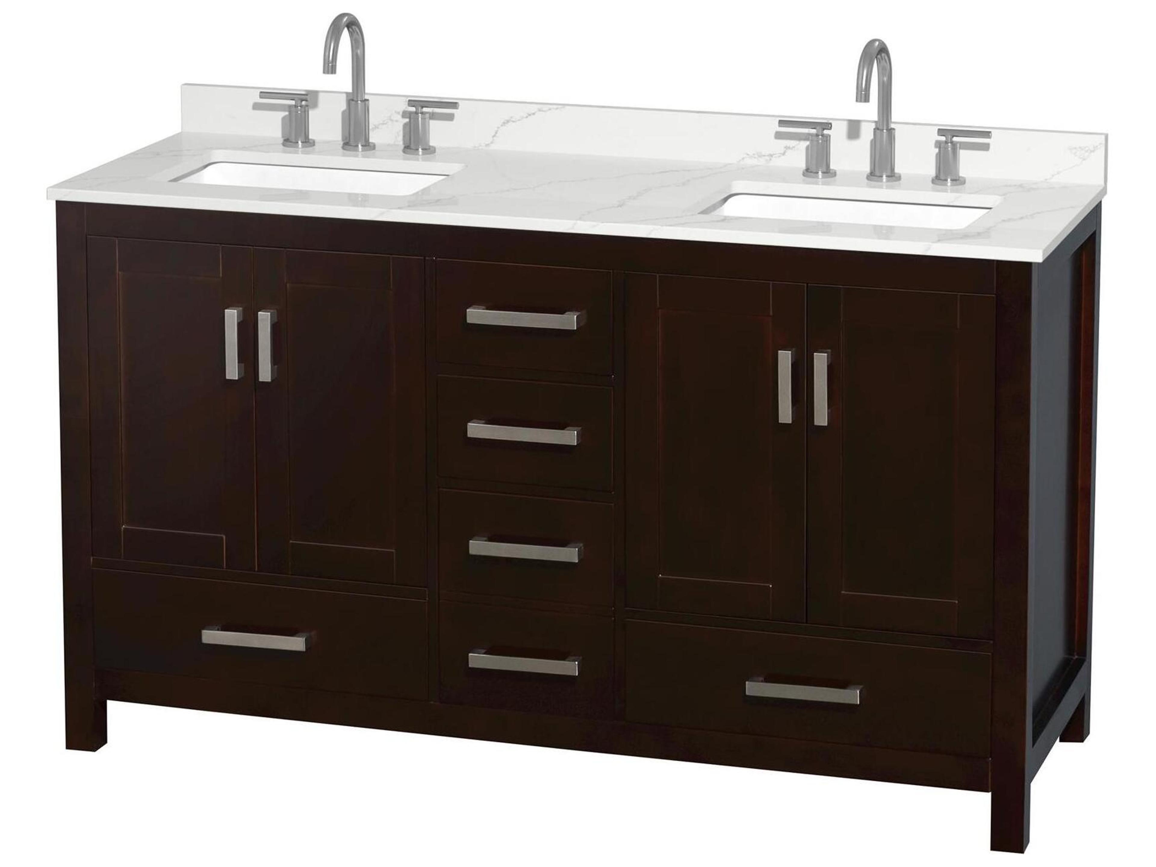 Wyndham Collection Sheffield 60" Espresso Vanity