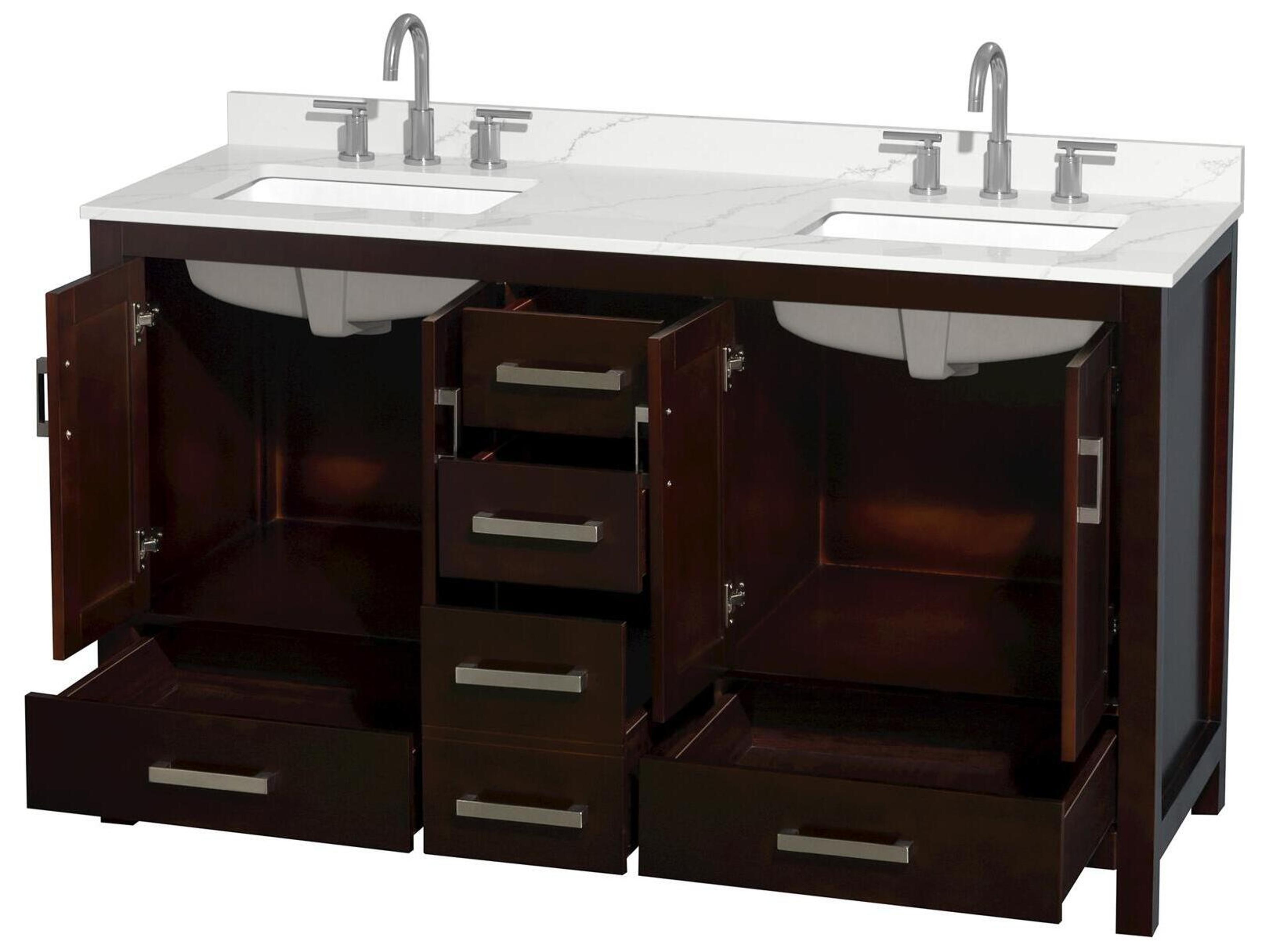 Wyndham Collection Sheffield 60" Espresso Vanity
