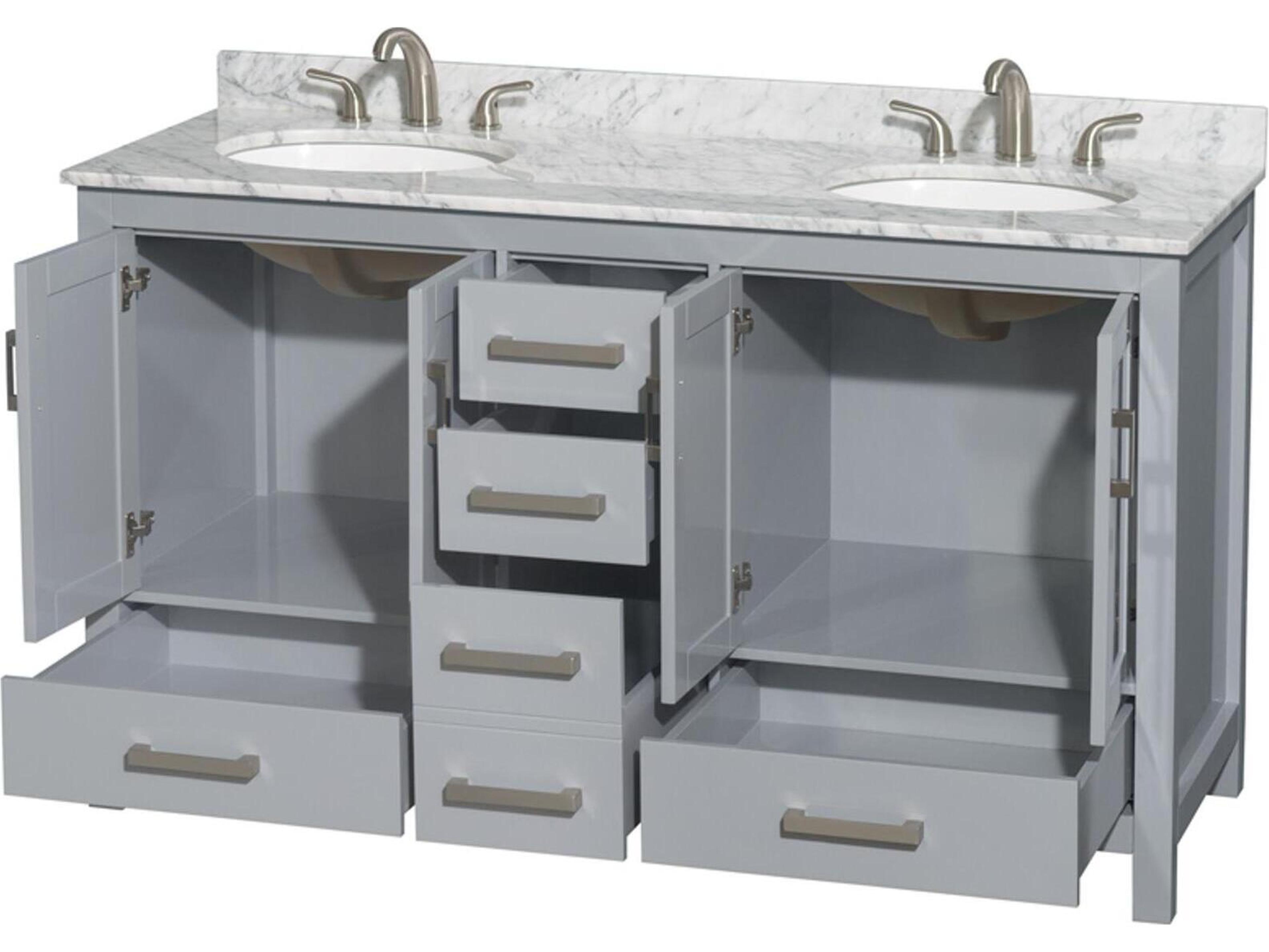 Wyndham Collection Sheffield 60" Gray Vanity