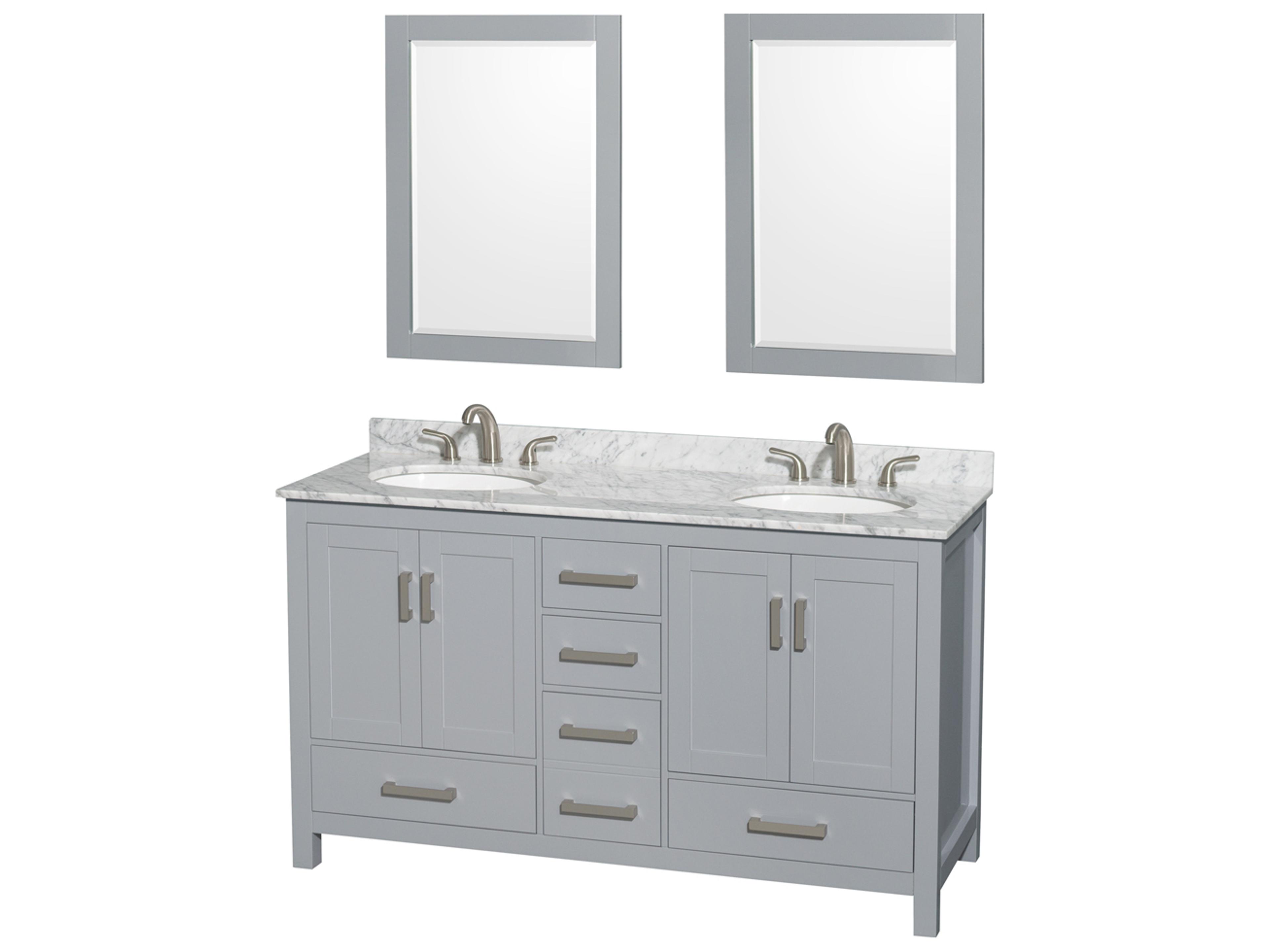 Wyndham Collection Sheffield 60" Gray Vanity
