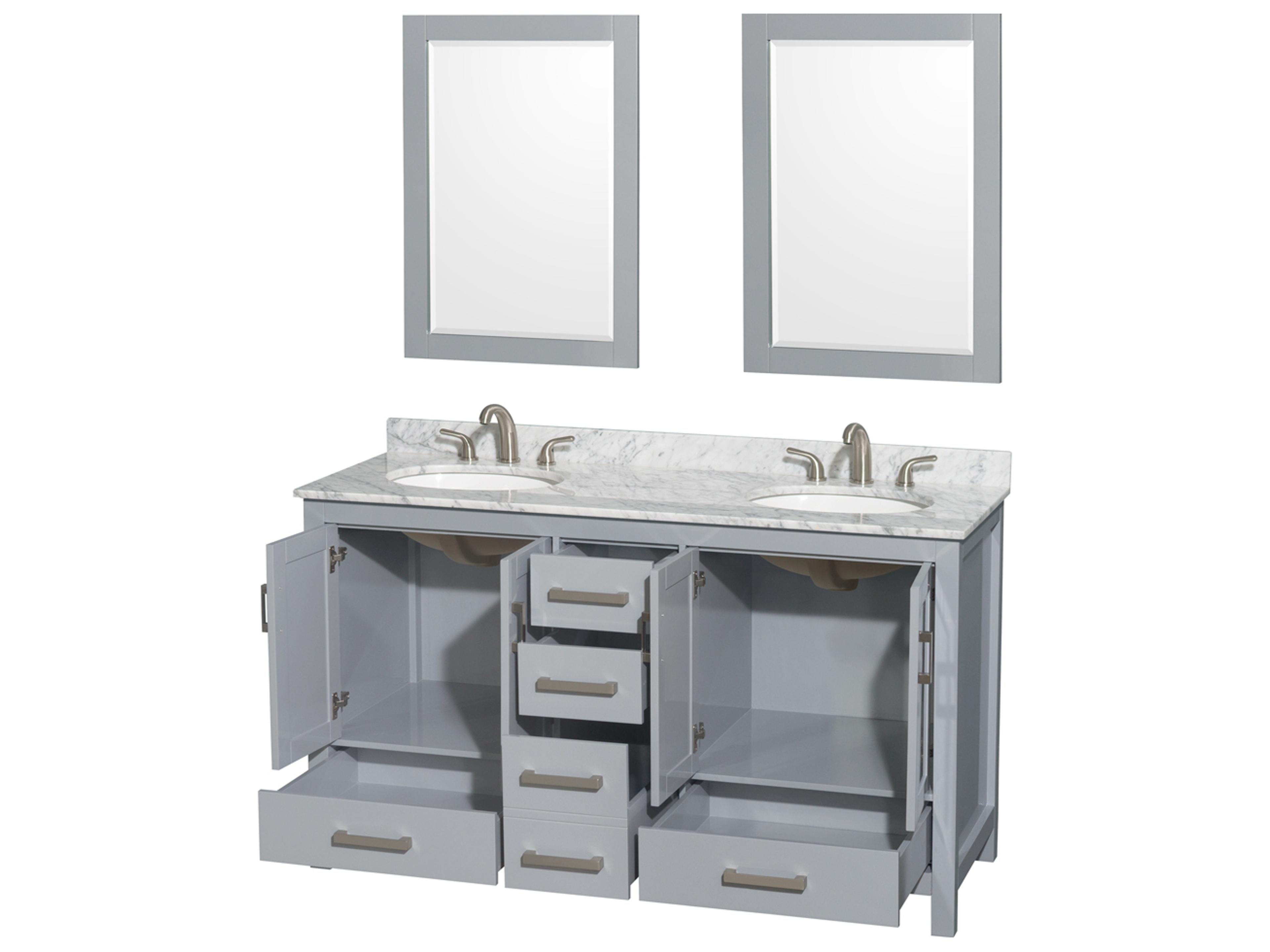 Wyndham Collection Sheffield 60" Gray Vanity