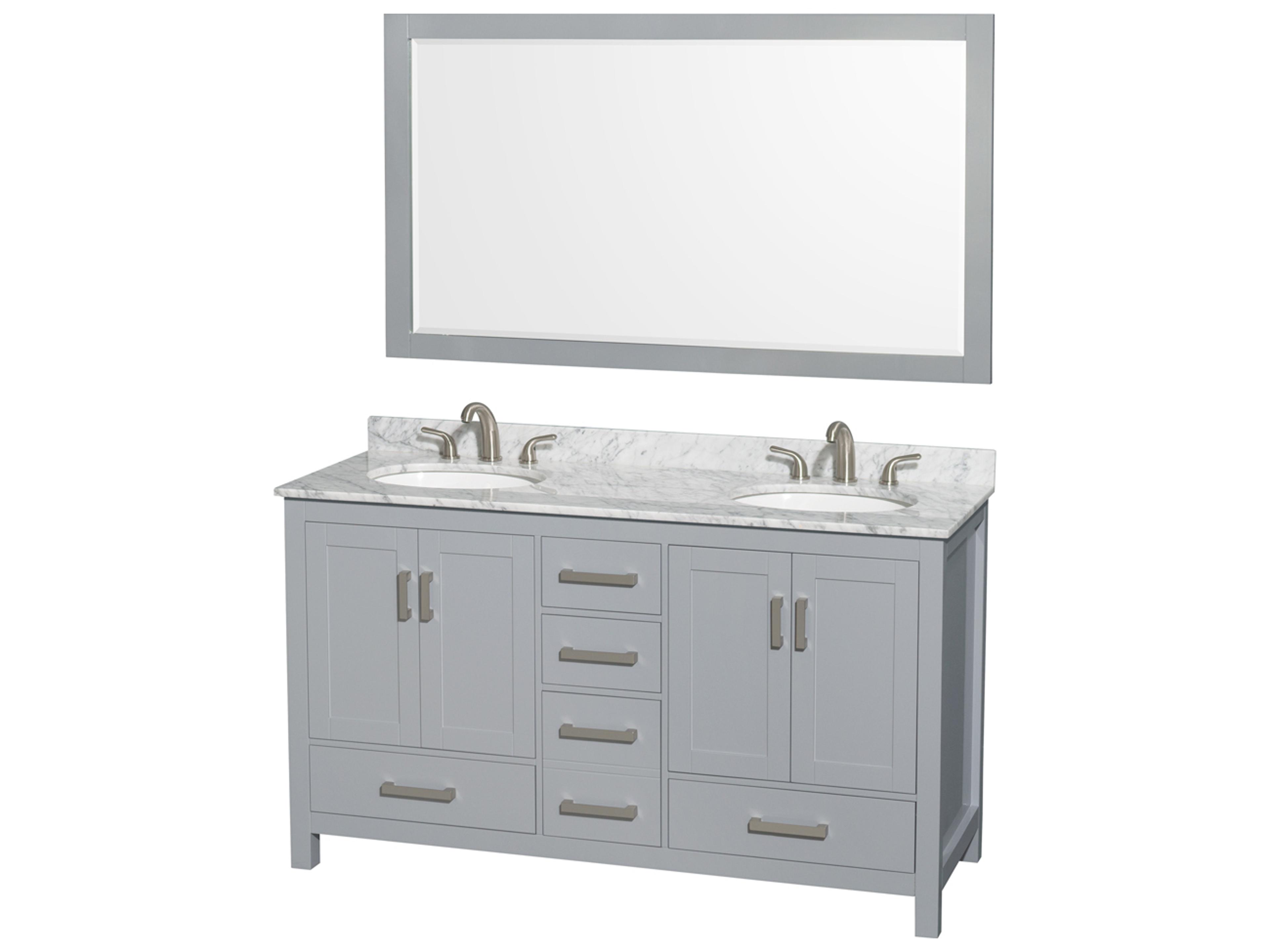 Wyndham Collection Sheffield 60" Gray Vanity