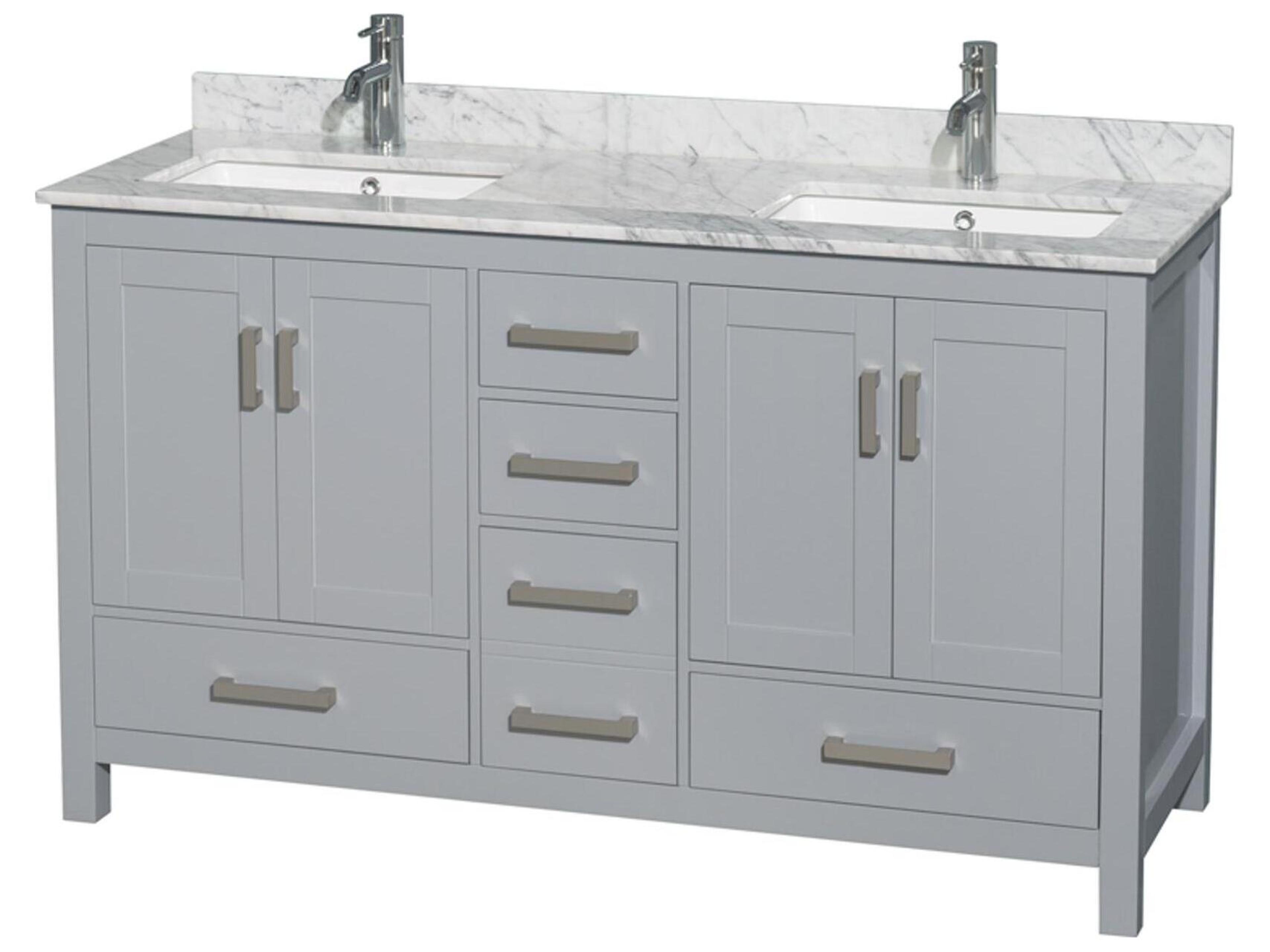 Wyndham Collection Sheffield 60" Gray Vanity