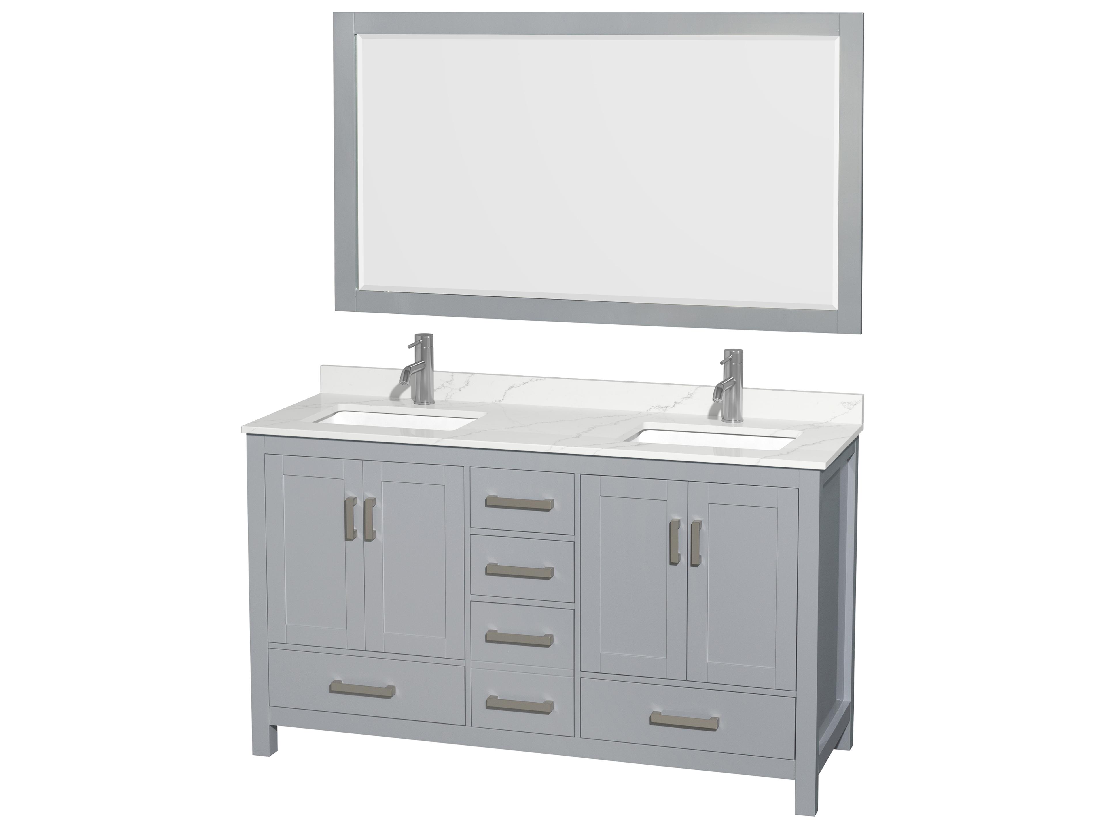 Sheffield 60" Gray Vanity with 58" Mirror