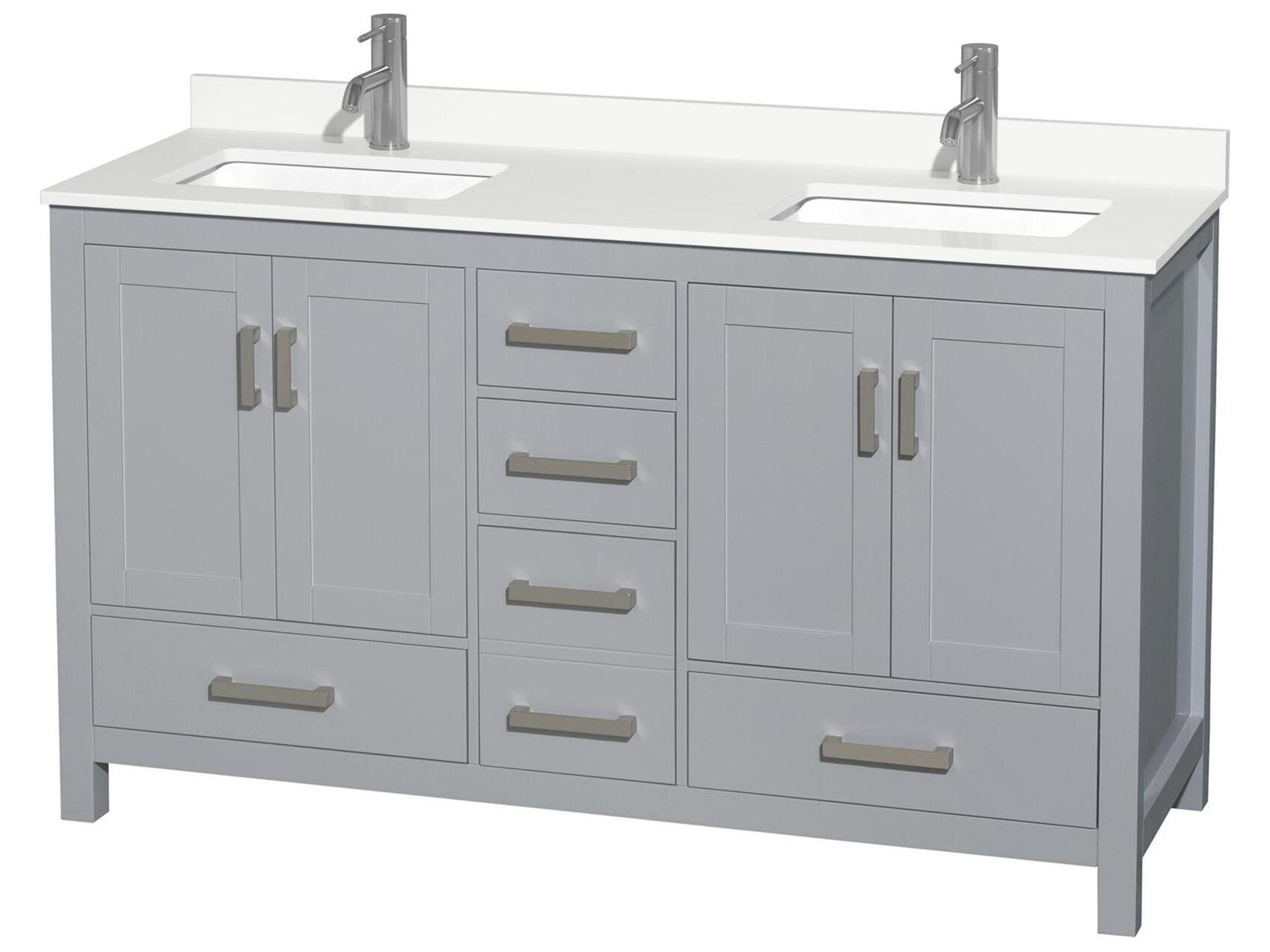 Wyndham Collection Sheffield 60" Gray Vanity
