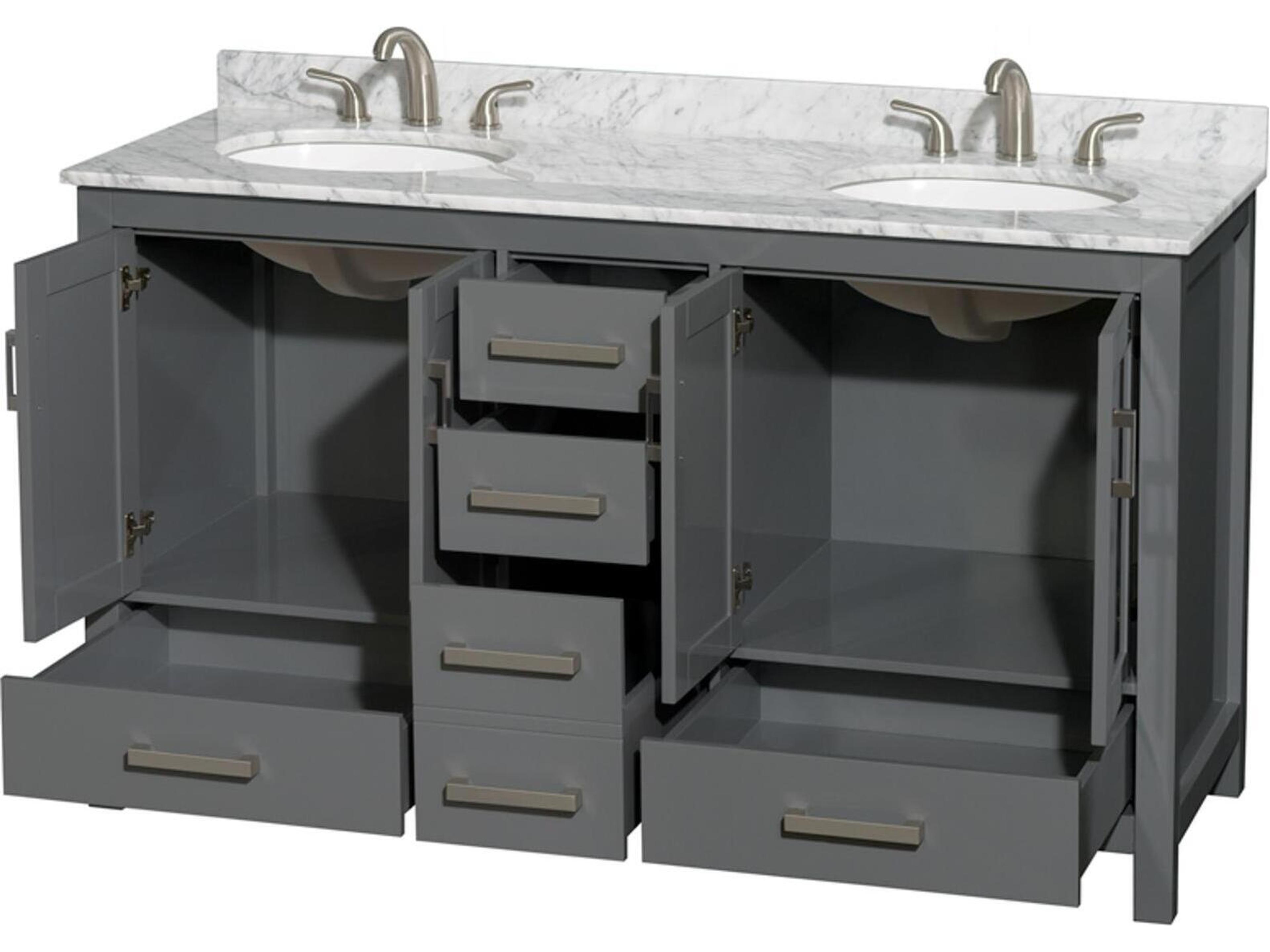 Wyndham Collection Sheffield 60" Dark Gray Vanity